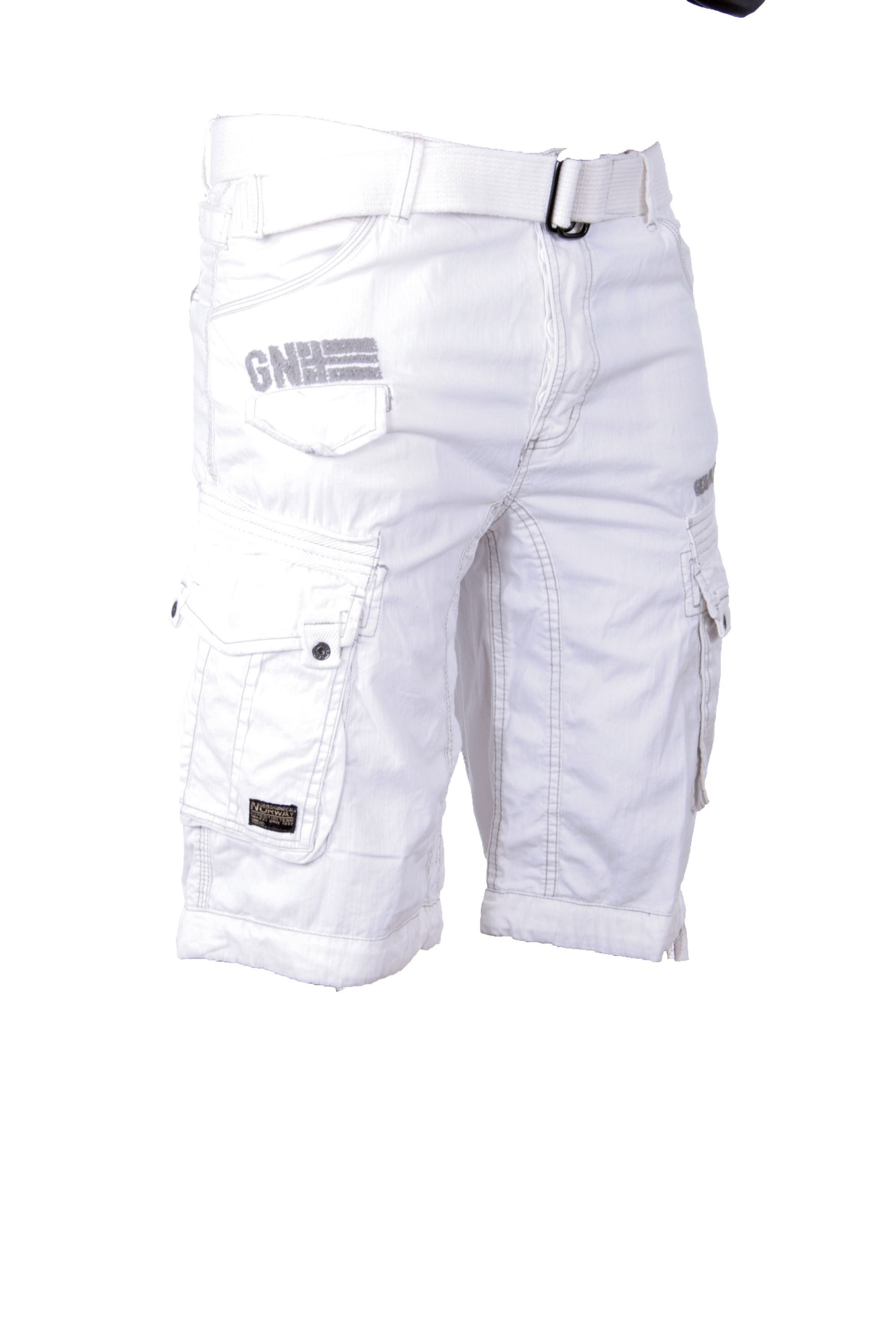 Geographical Norway Shorts Herren Cargo Shorts kurze Hose Short Bermuda Knielang Gürtel Sommer