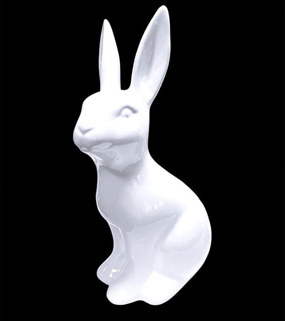 formano Osterhase Osterfigur Hase KLASSIK sitzend, weiß, 32 oder 25 cm, glänzend glatte Optik