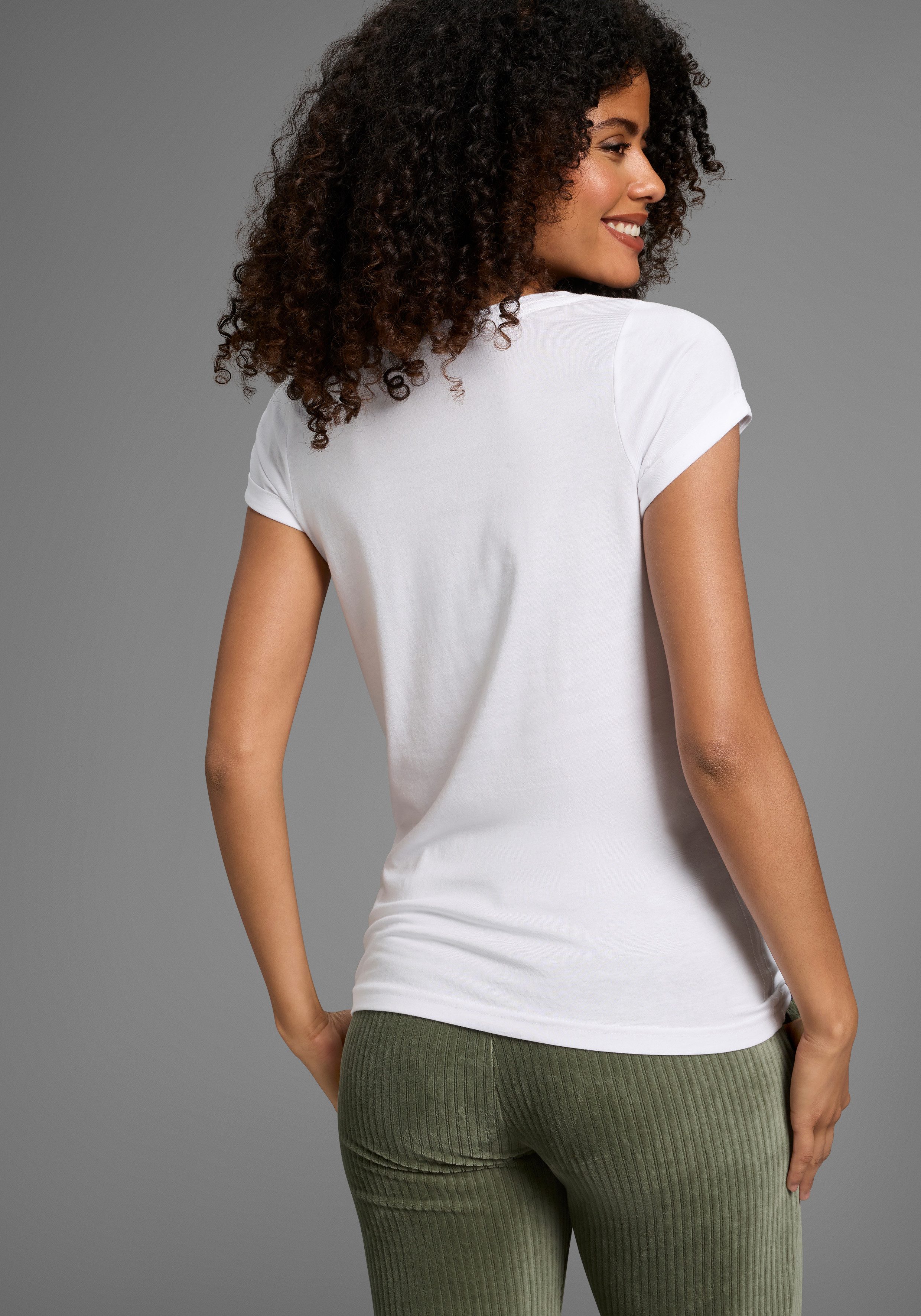 KangaROOS T-Shirt Kurzarm, figurbetonte Passform, aus Single Jersey