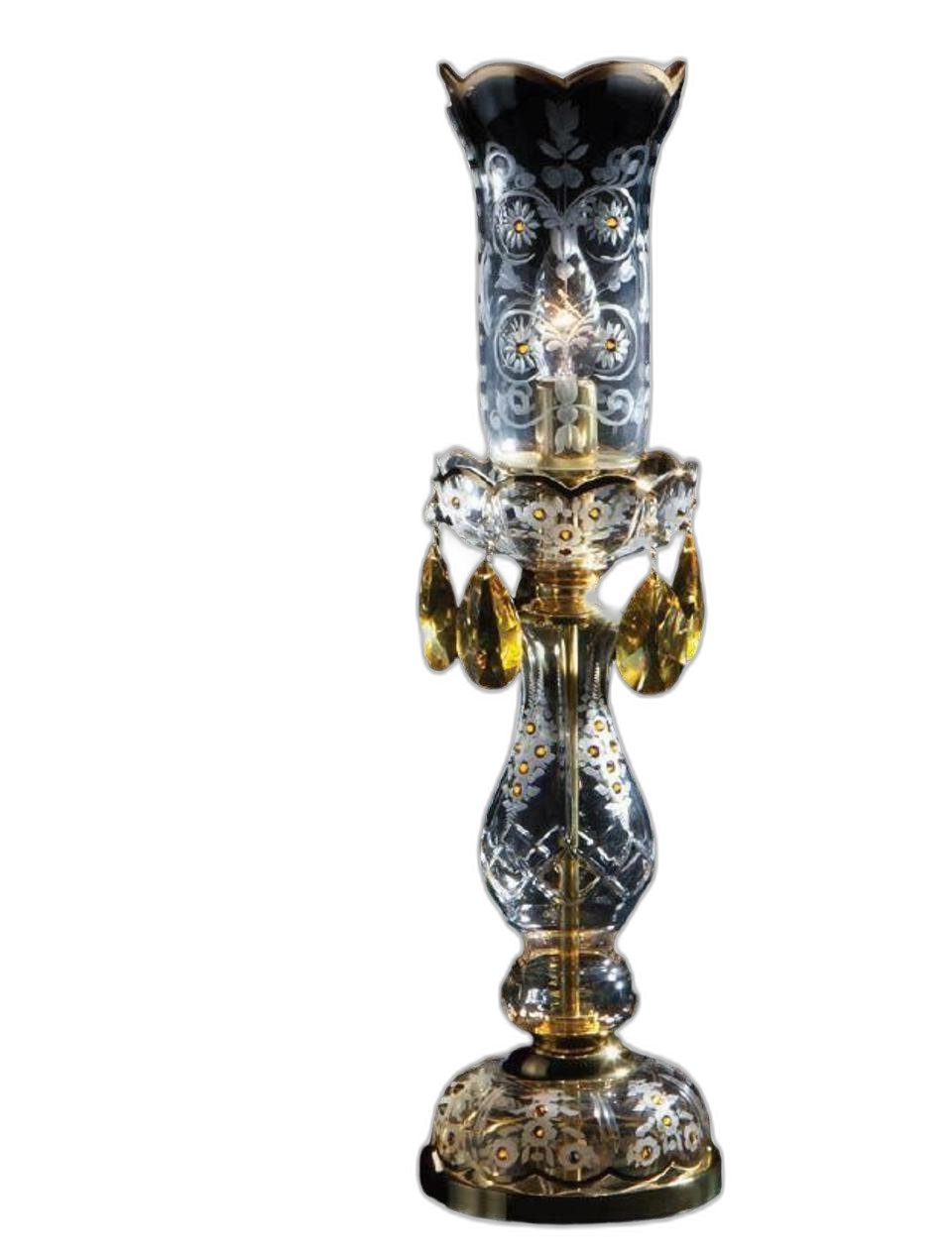 Xlmoebel Schreibtischlampe Klassische Schreibtischlampe Weiß mit Kristallen elegant, Hergestellt in Europa