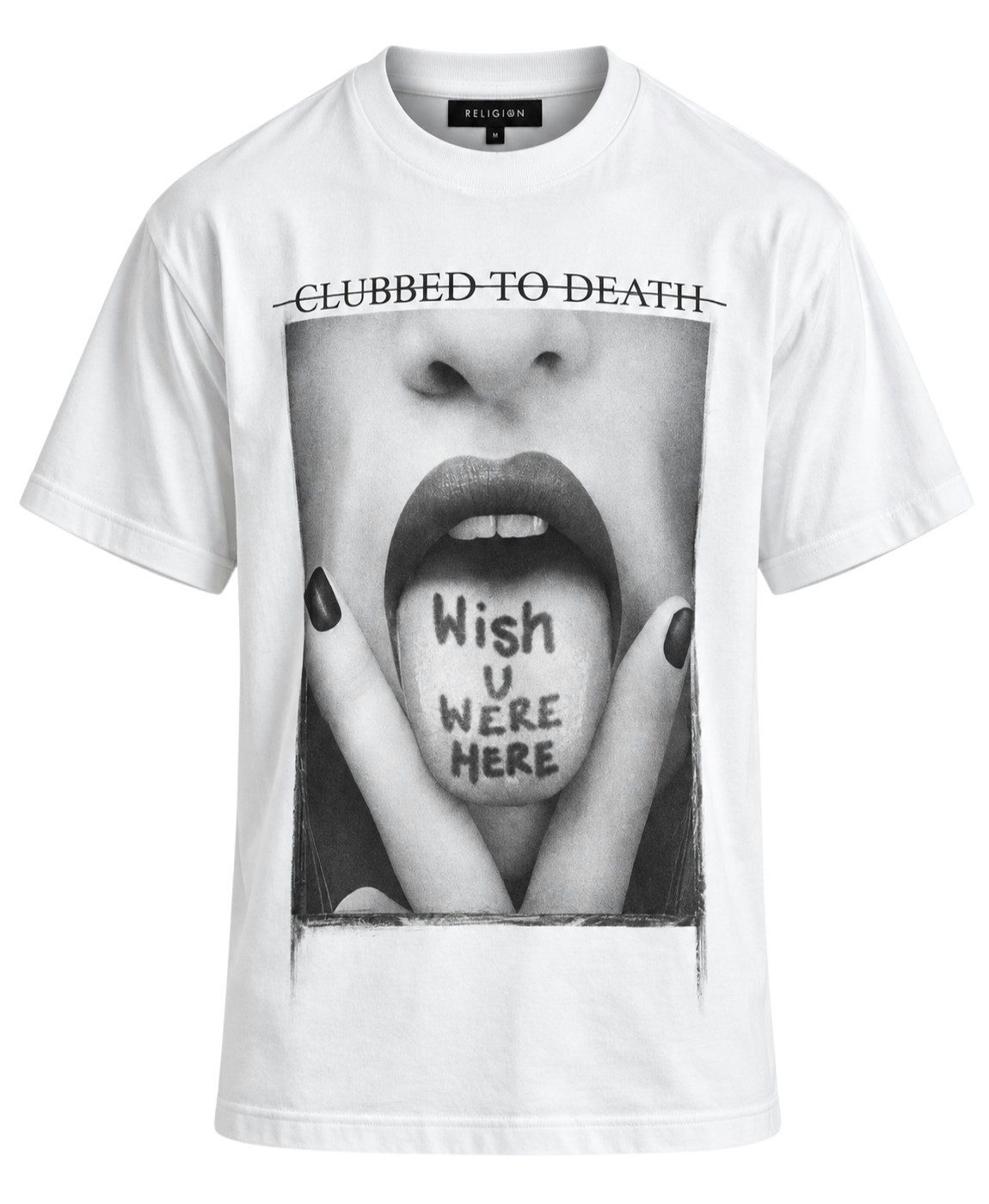 Religion T-Shirt RELIGION Clothing Herren T-Shirt WISH YOU WERE HERE-Weiss-XL