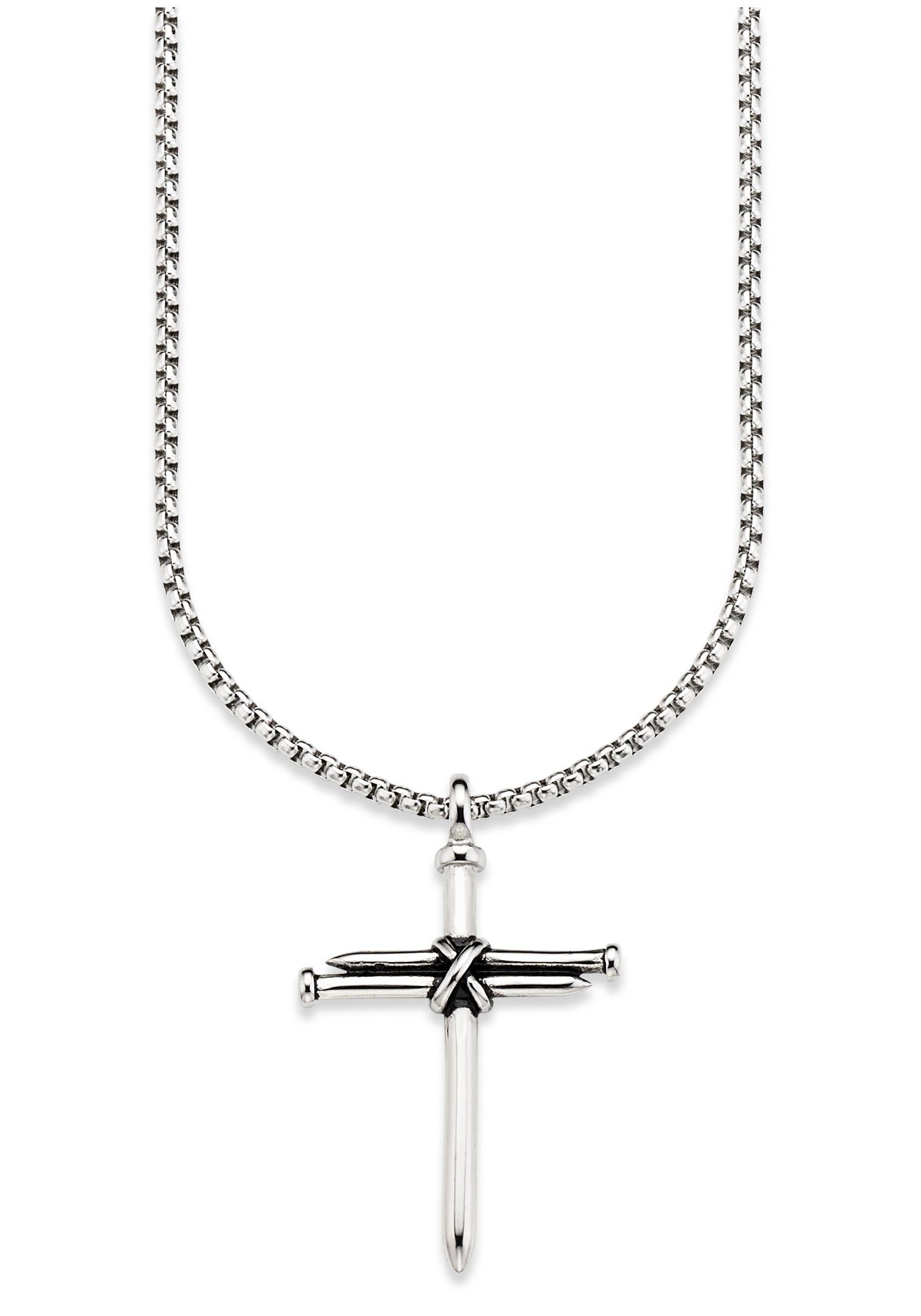 Bruno Banani Kette mit Anhänger Schmuck Geschenk Halskette Kreuz, Venezianerkette