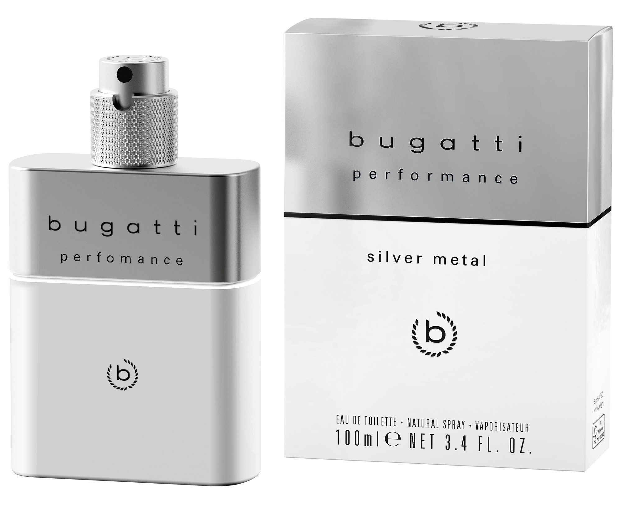 bugatti Eau de Toilette bugatti performance silver metal for him EdT 100ml