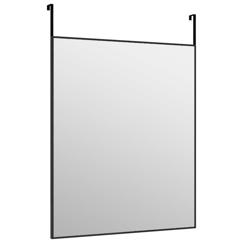 furnicato 50x60 Glas Aluminium cm Schwarz und Türspiegel Wandspiegel