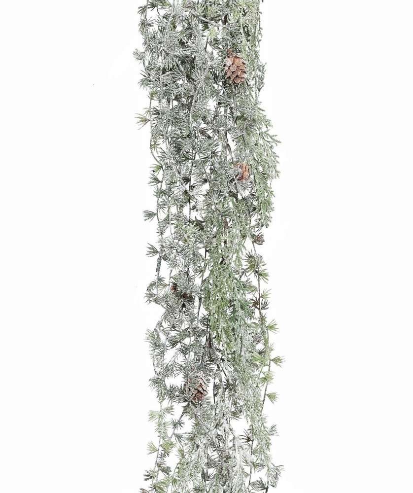 Kunstgirlande Künstliche Lärchengirlande mit Zapfen. 125cm. Winterdeko Gefr günstig online kaufen