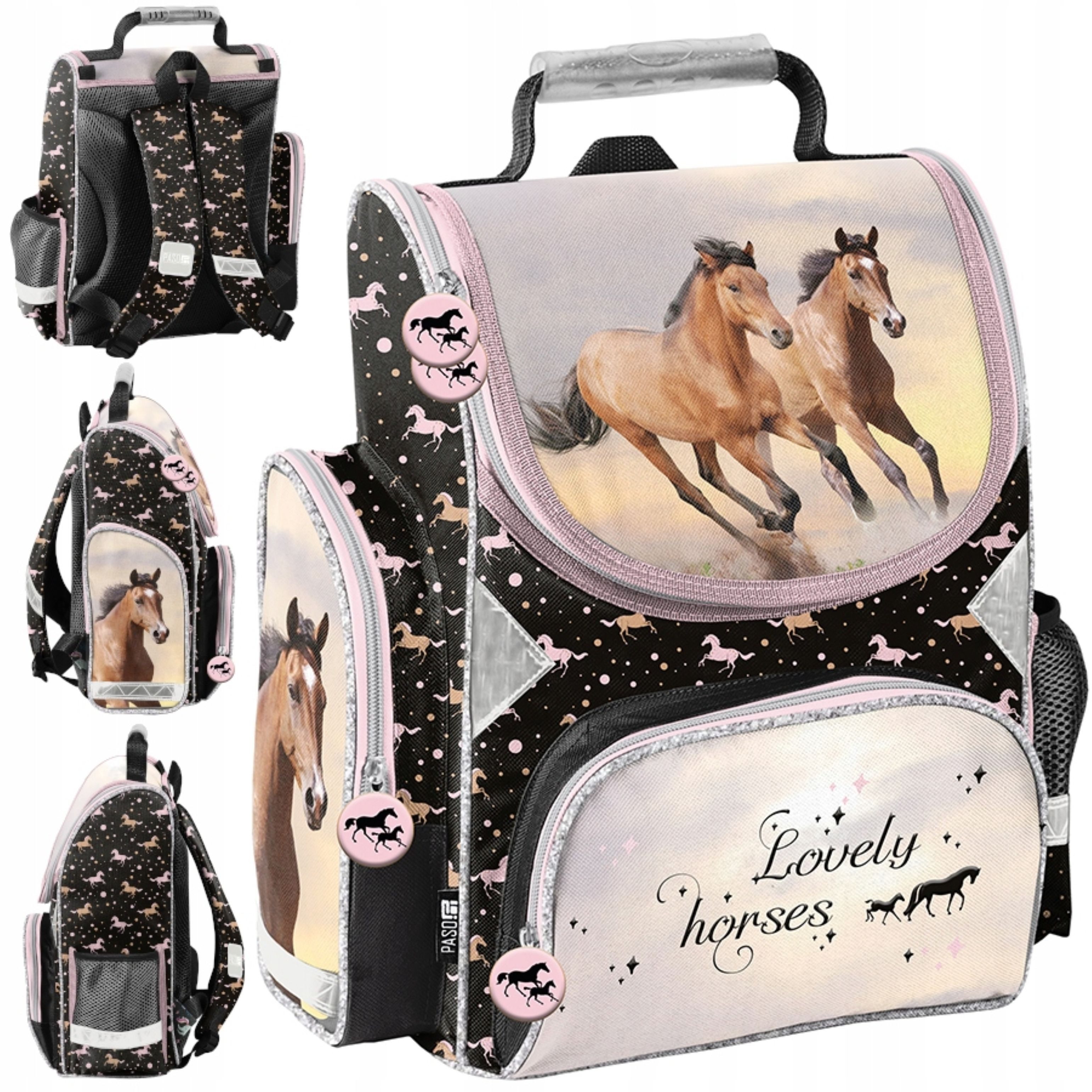 APPASO Schulranzen Paso Schulranzen Mädchen Pferde 1. Klasse Ergonomischer Rucksack (1-tlg)