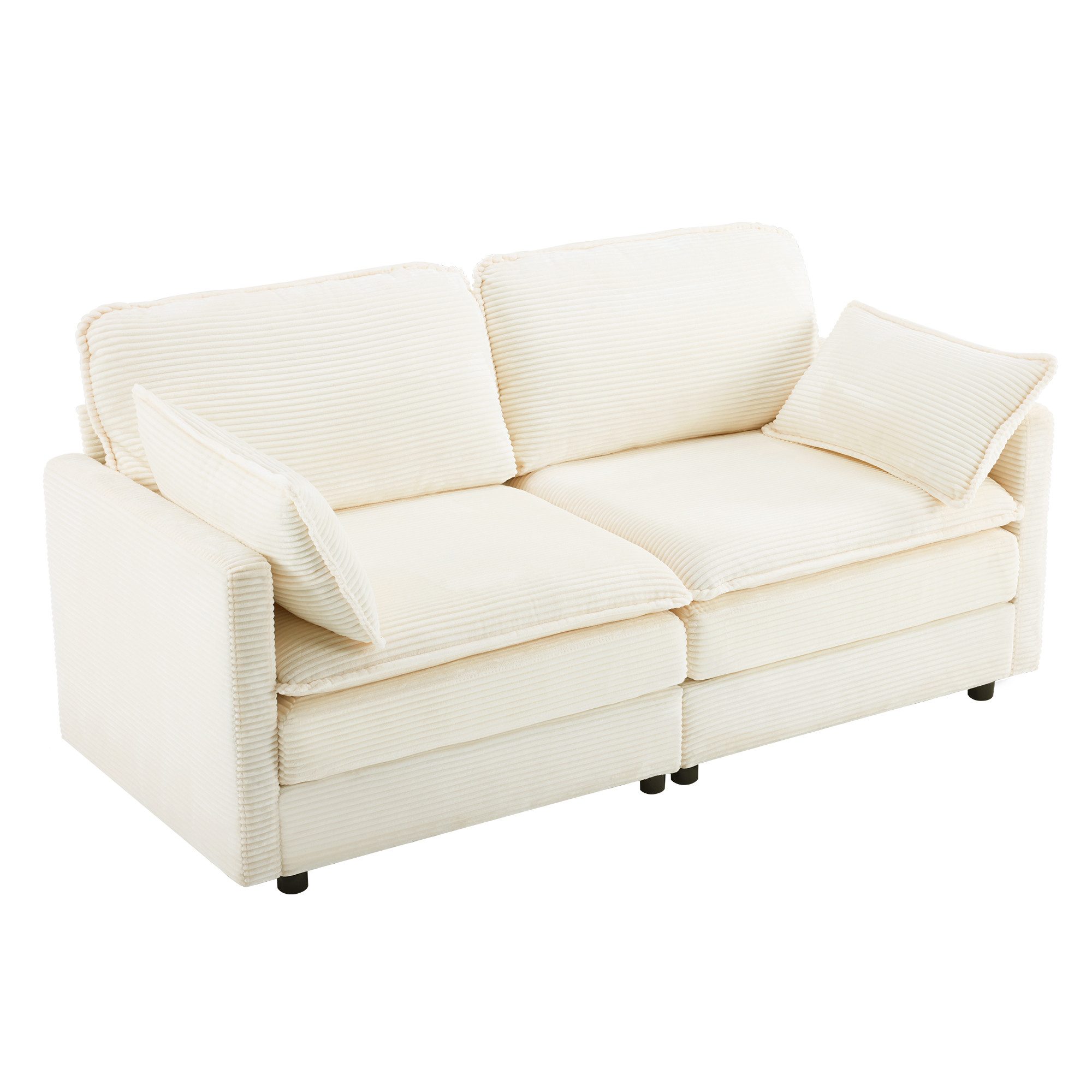 REDOM Loungesofa Stylisches 2-Sitzer-Sofa, Aus Kord-Stoff – Bequem, geräumig und stabil mit Holzrahmen 1 Teile, mit Relaxfunktion