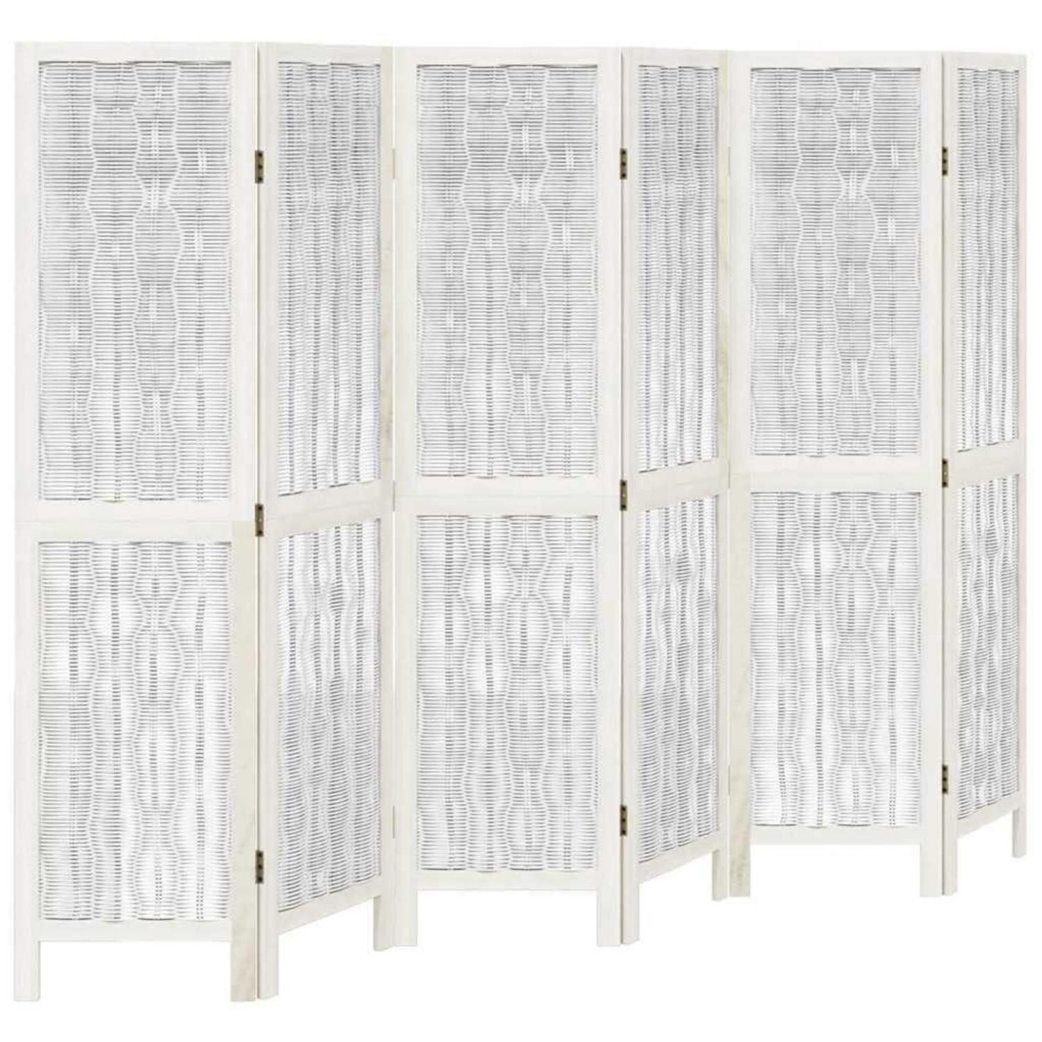 LuxusKollektion Stellwand Raumteiler 6-teilig Weiß Paulownia (6 St)