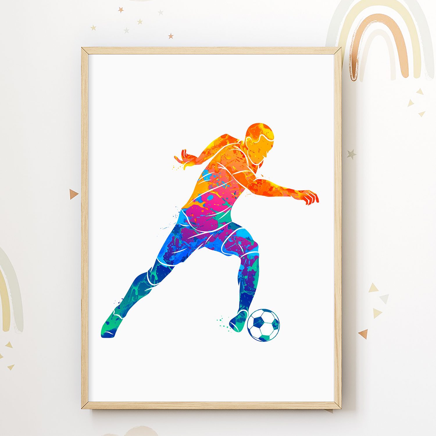 Tigerlino Poster Farbenfrohe Fußballspieler 3er Set Kinderzimmer Fußball Bi günstig online kaufen