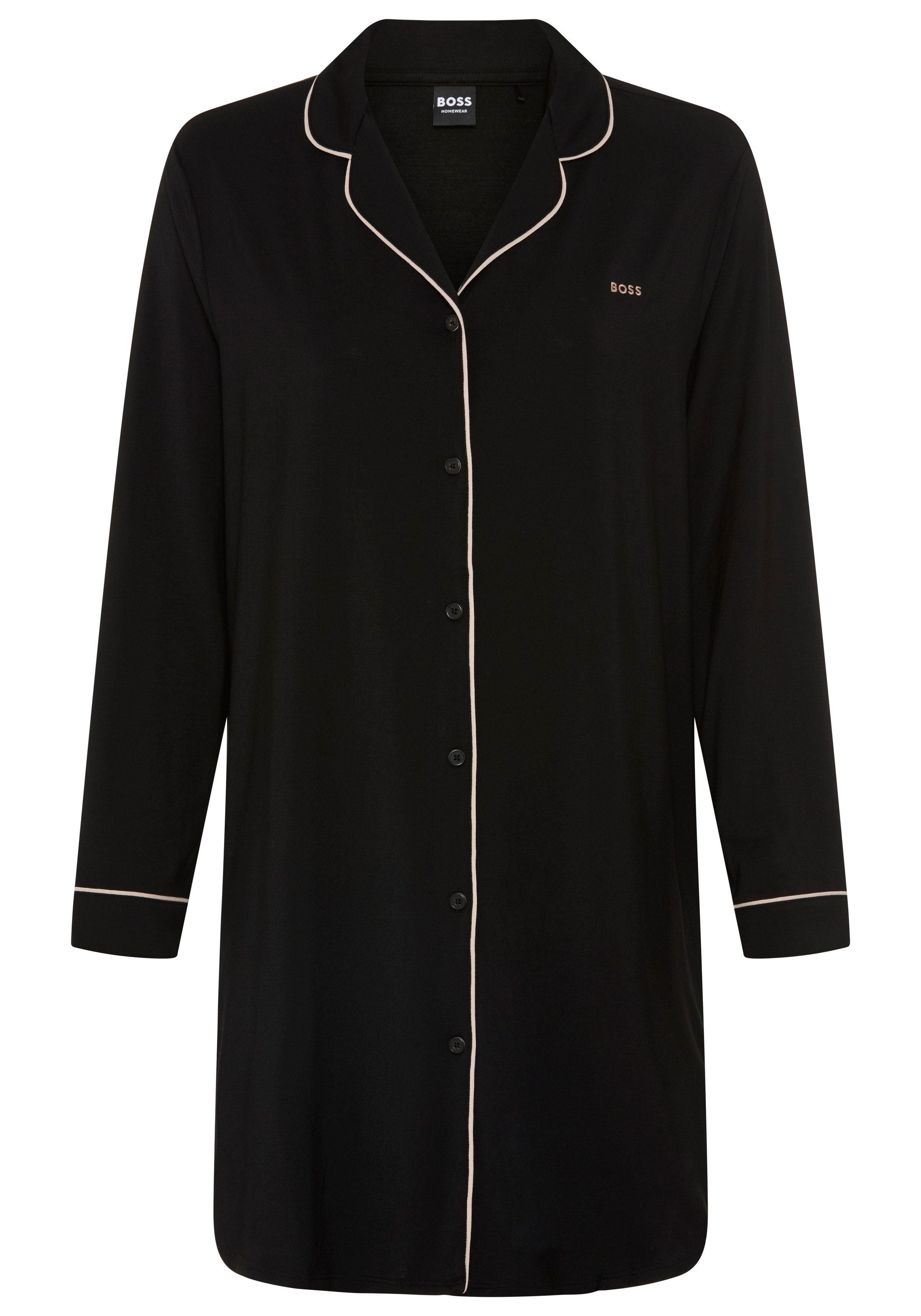 BOSS Nachthemd Dreamline_Sleepshirt im Hemdblusen-Stil