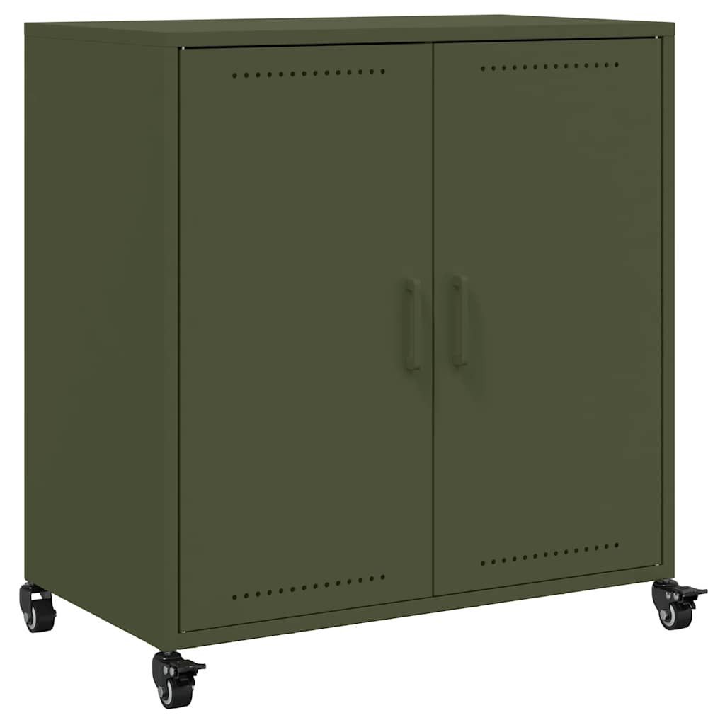 vidaXL Sideboard Sideboard Olivgrün 68x39x72 cm Stahl (1 St)