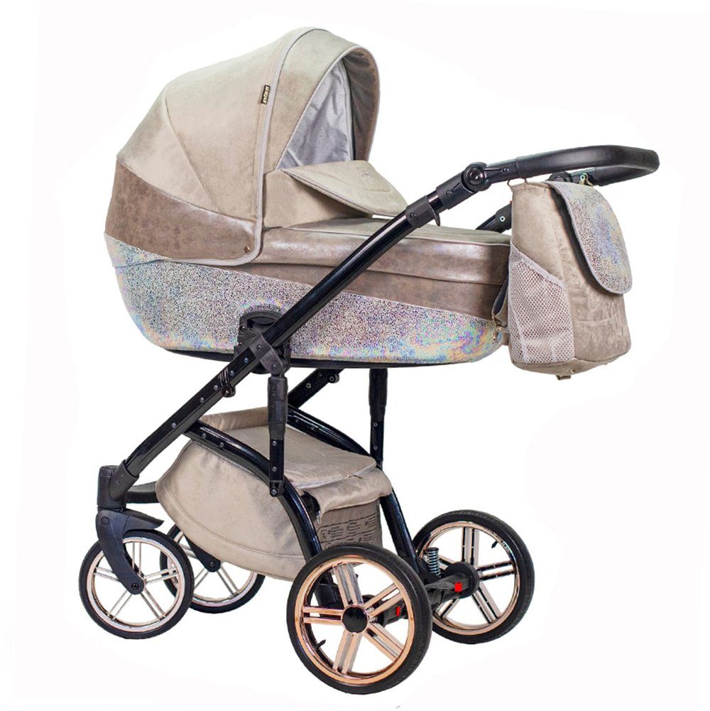 BabyMerc Kombi-Kinderwagen Vip Lux 2 in 1 inkl. Sportsitz und umfangreichem Zubehör in 18 Farben