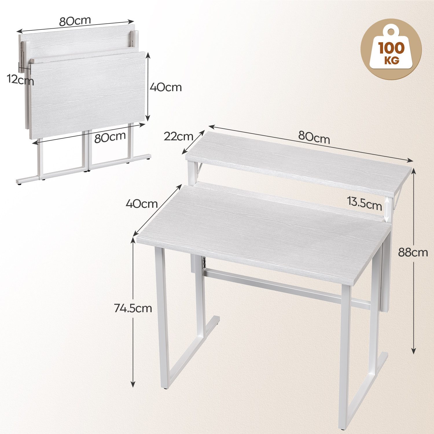 HOMALL Schreibtisch Klappbarer Schreibtisch mit Monitorhalterung Gaming-Sch günstig online kaufen