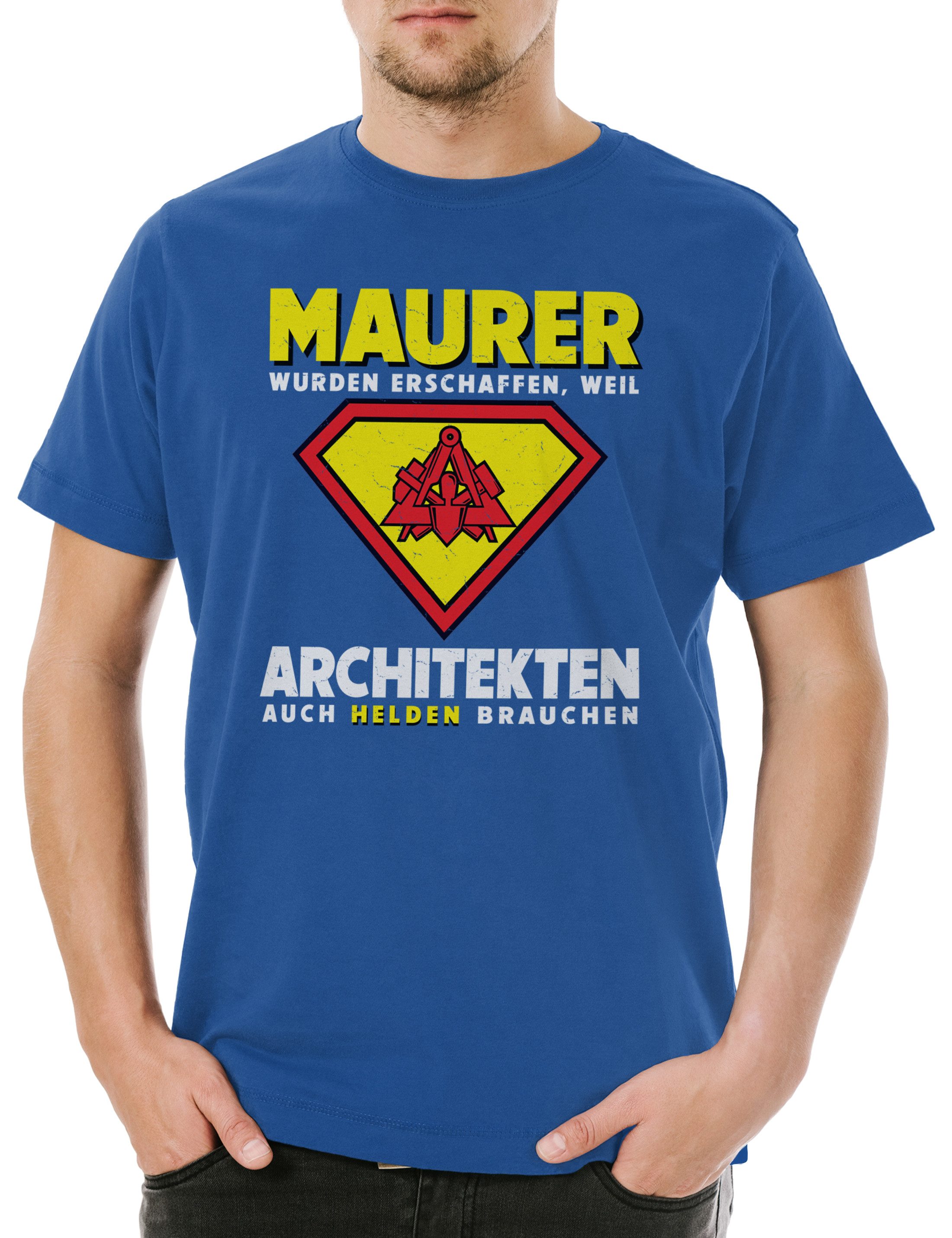 Print-Shirt Super Maurer Herren T-Shirt Symbol Handwerk Beruf Lehre Man Geselle