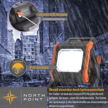 Northpoint LED Baustrahler Arbeitsstrahler 4000lm dimmbar 35W kompatibel mit 8 Akkusystemen