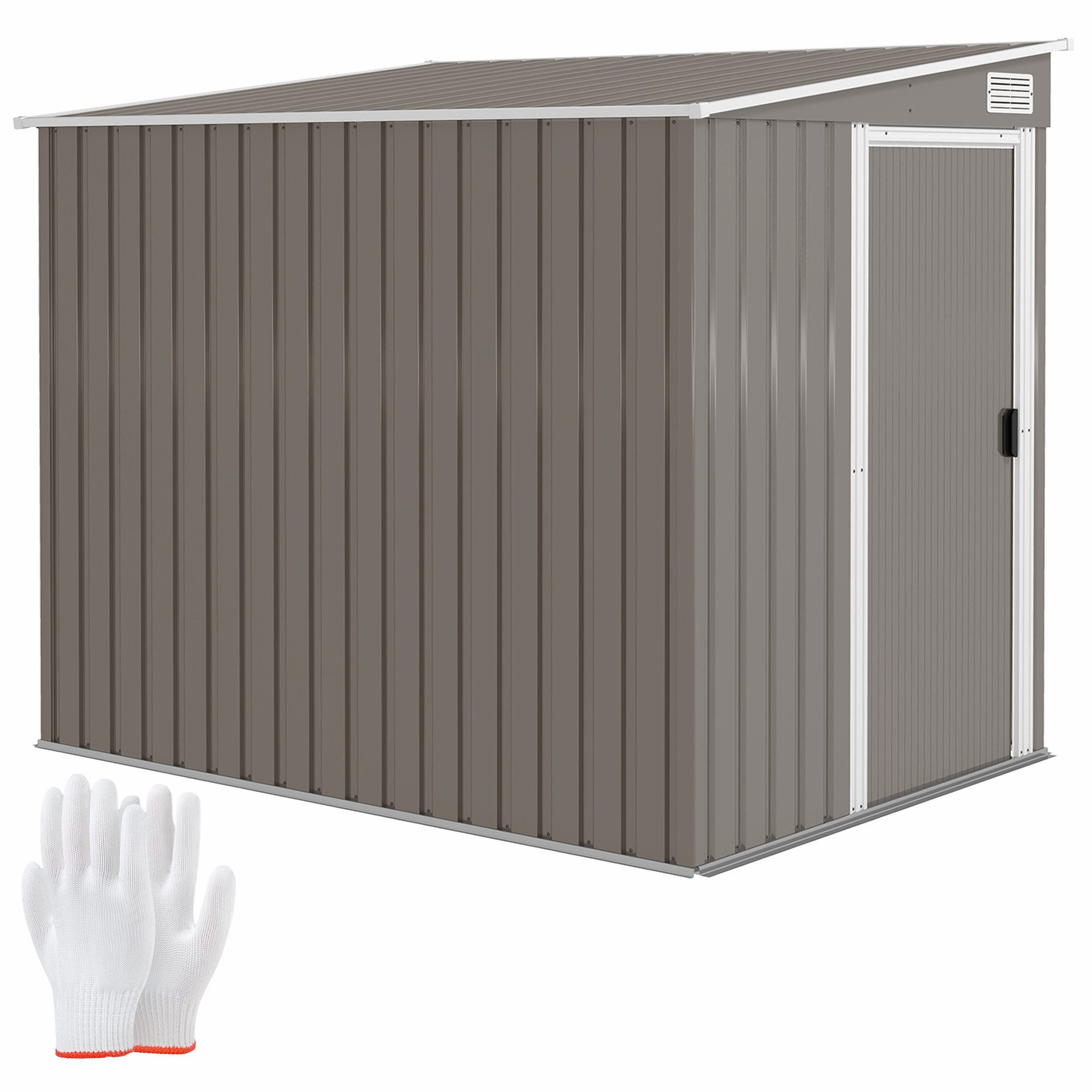 MC Star Gerätehaus Geräteschuppen aus Metall, 1,5 x 2 m, mit Sockel, Schiebetür