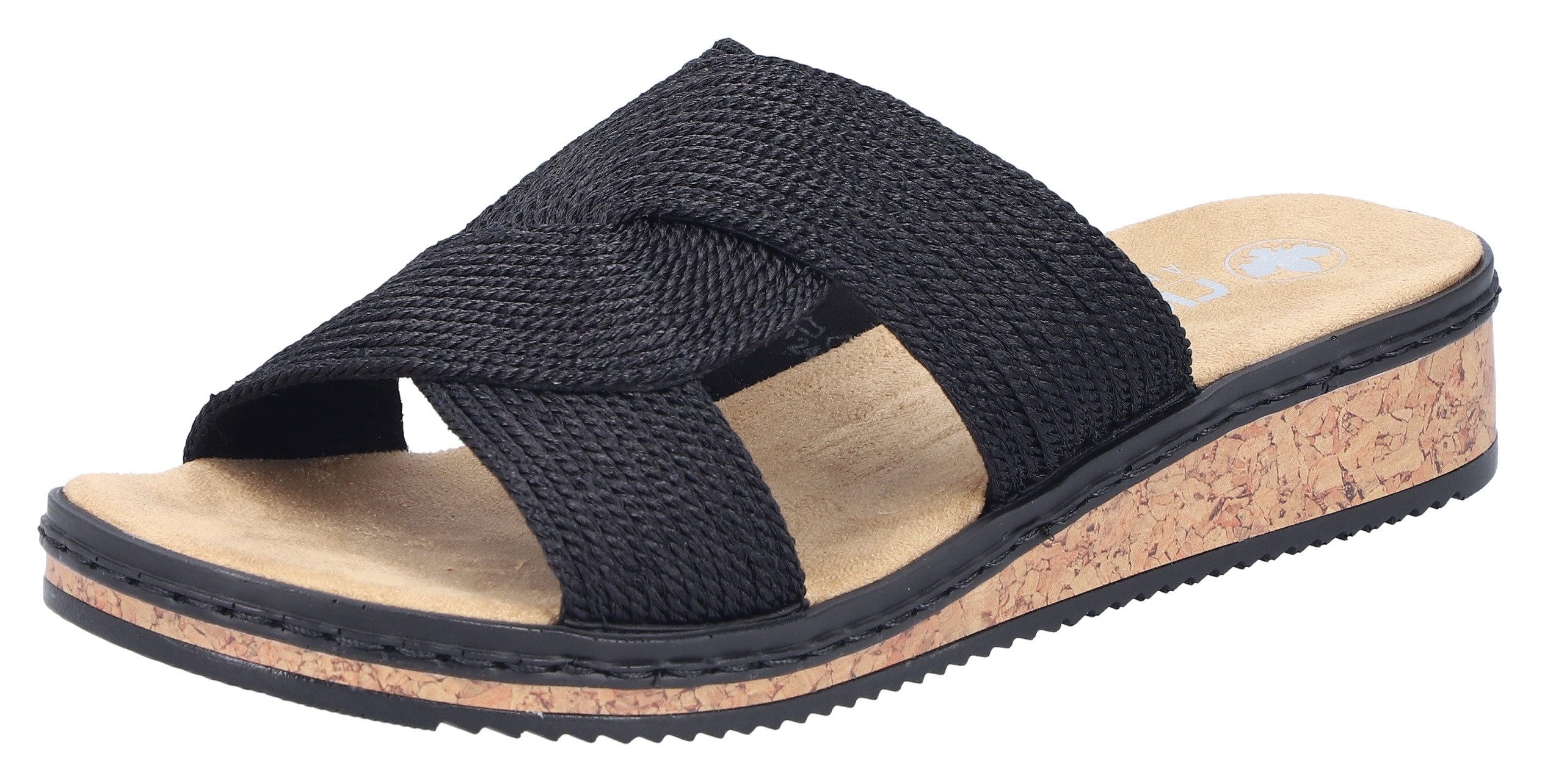 Rieker Pantolette Sommerschuh, Schlappen, Hausschuh, Keilabsatz, günstig online kaufen