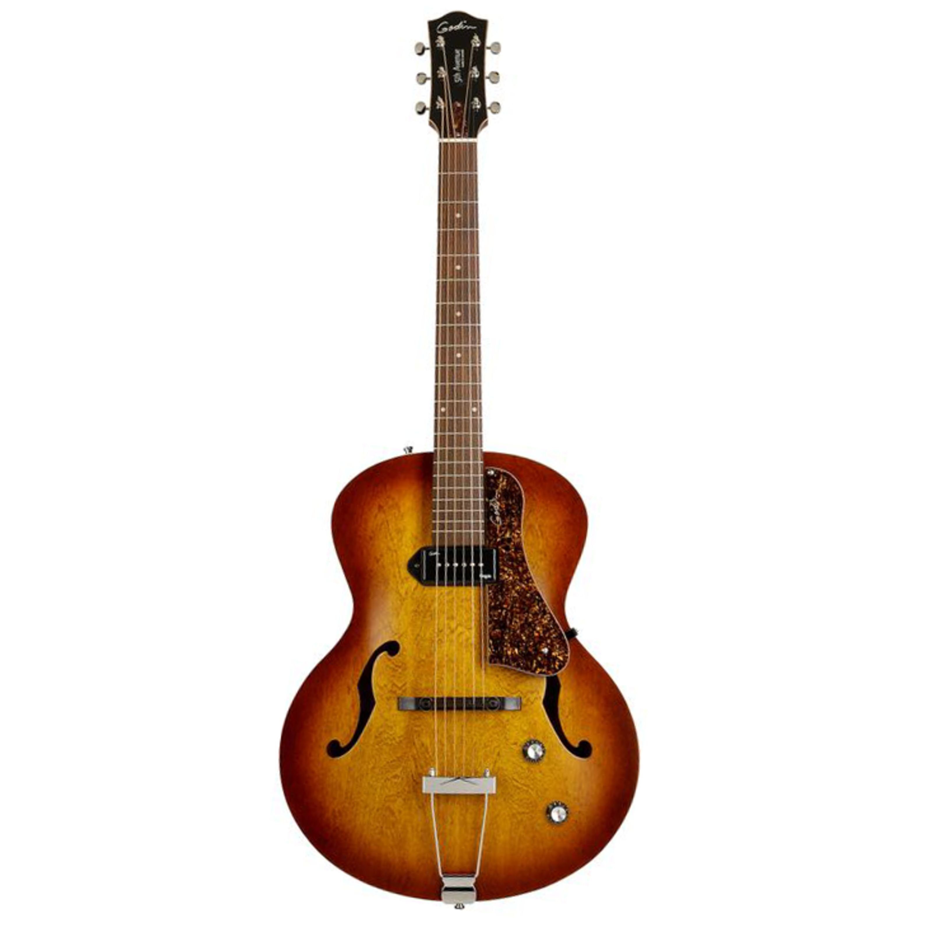 Godin Halbakustik-Gitarre, 5th Avenue Kingpin P90 Cognac Burst, Halb-Akustik Гитары, Hollow-Body Modelle, 5th Avenue Kingpin P90 Cognac Burst - Halbakustik Gitarre
