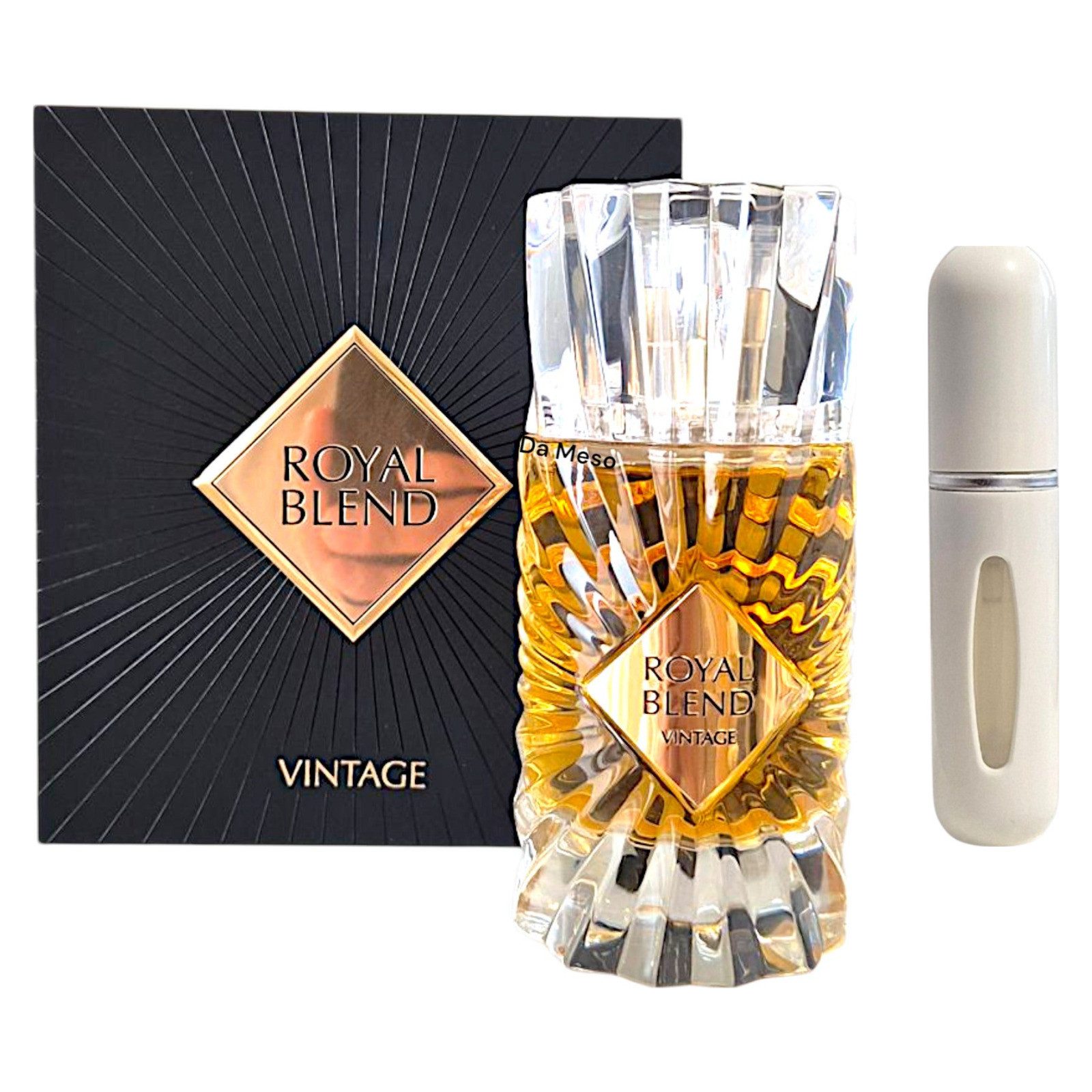 Fragrance World Duft-Set French Avenue Royal Blend Vintage Extrait + Parfümzerstäuber (leer)