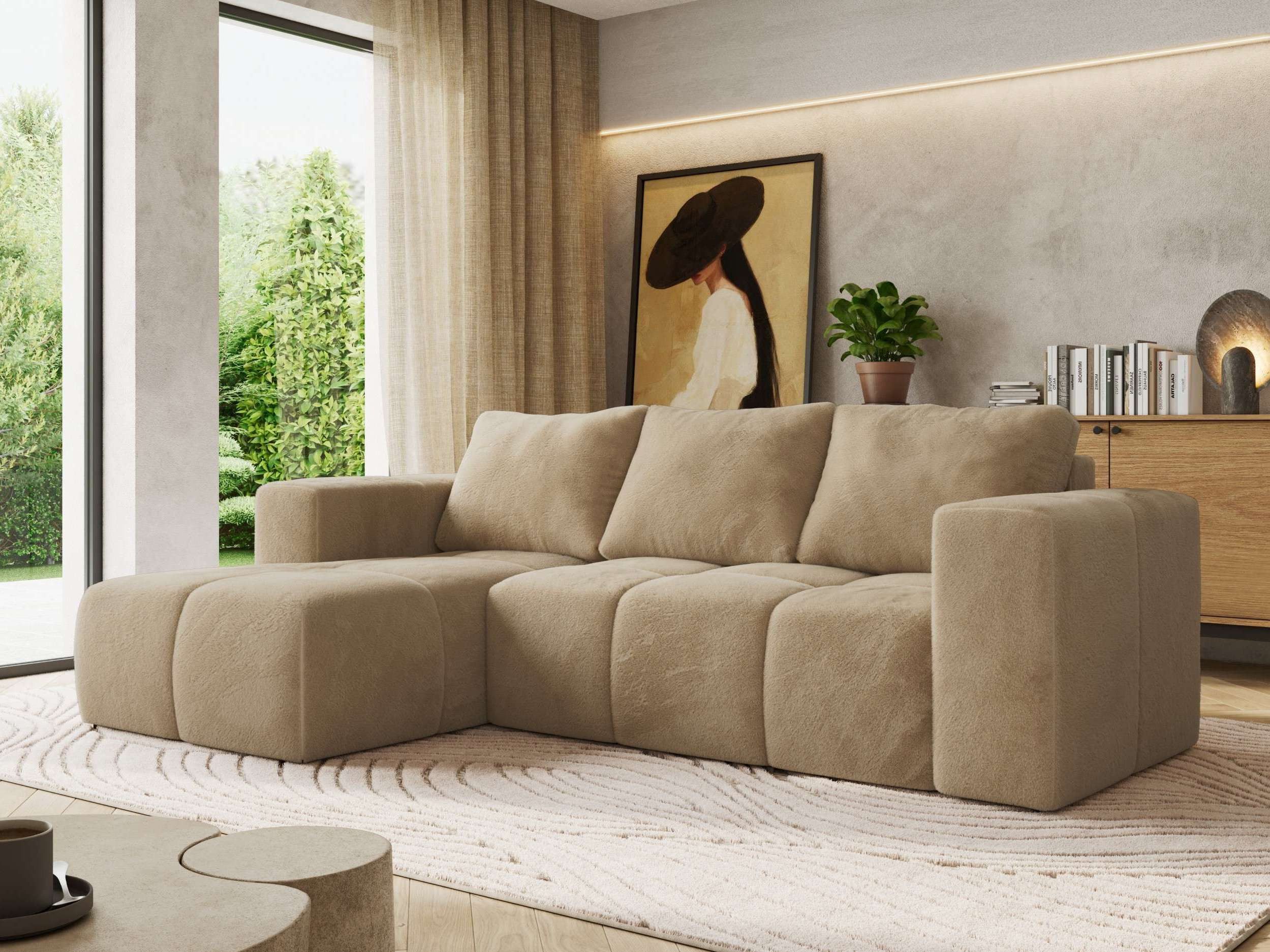 MKS MÖBEL Ecksofa MONIVA, Set, Gepolsterte Eckcouch, Wellenfedern, HR35-Schaum, L-form, Schlaffunktion, Bettkasten