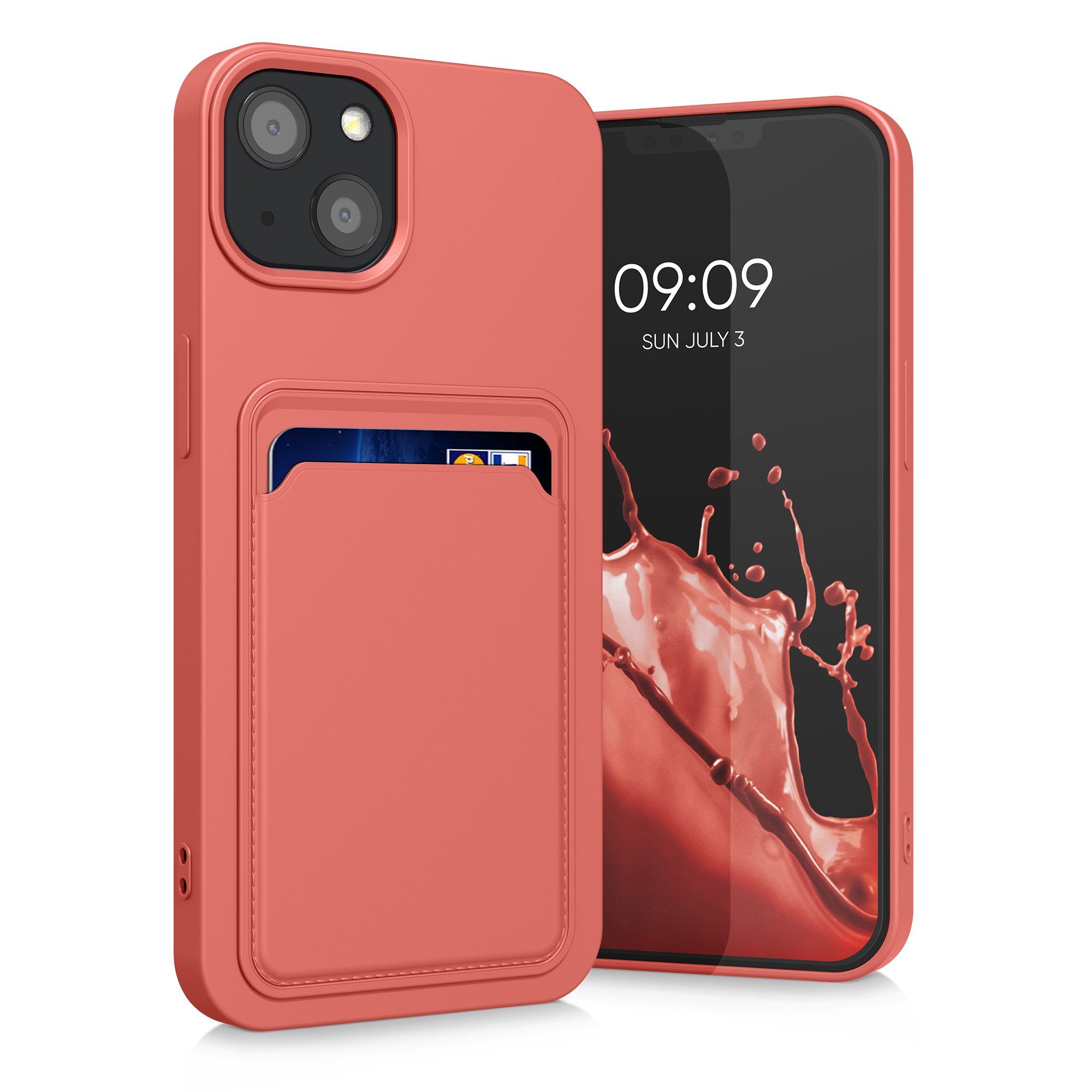 kwmobile Handyhülle Hülle für Apple iPhone 13, Handyhülle mit Fach für Karten - Handy Cover Case