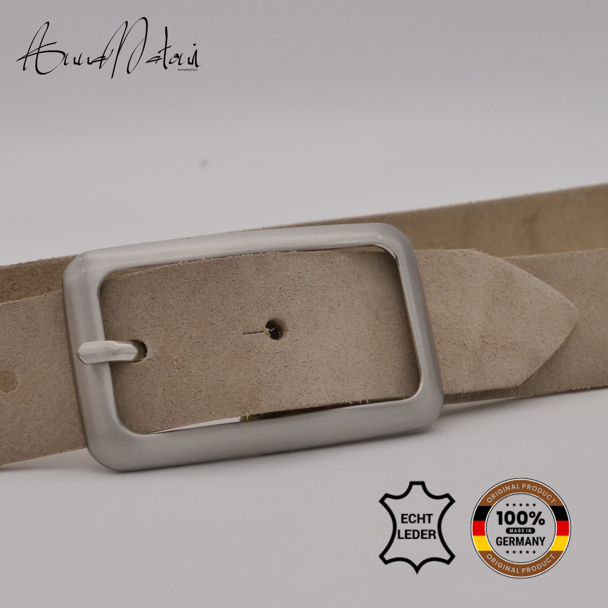 AnnaMatoni Ledergürtel AnnaMatoni Damen Ledergürtel in hochwertigem Velour günstig online kaufen