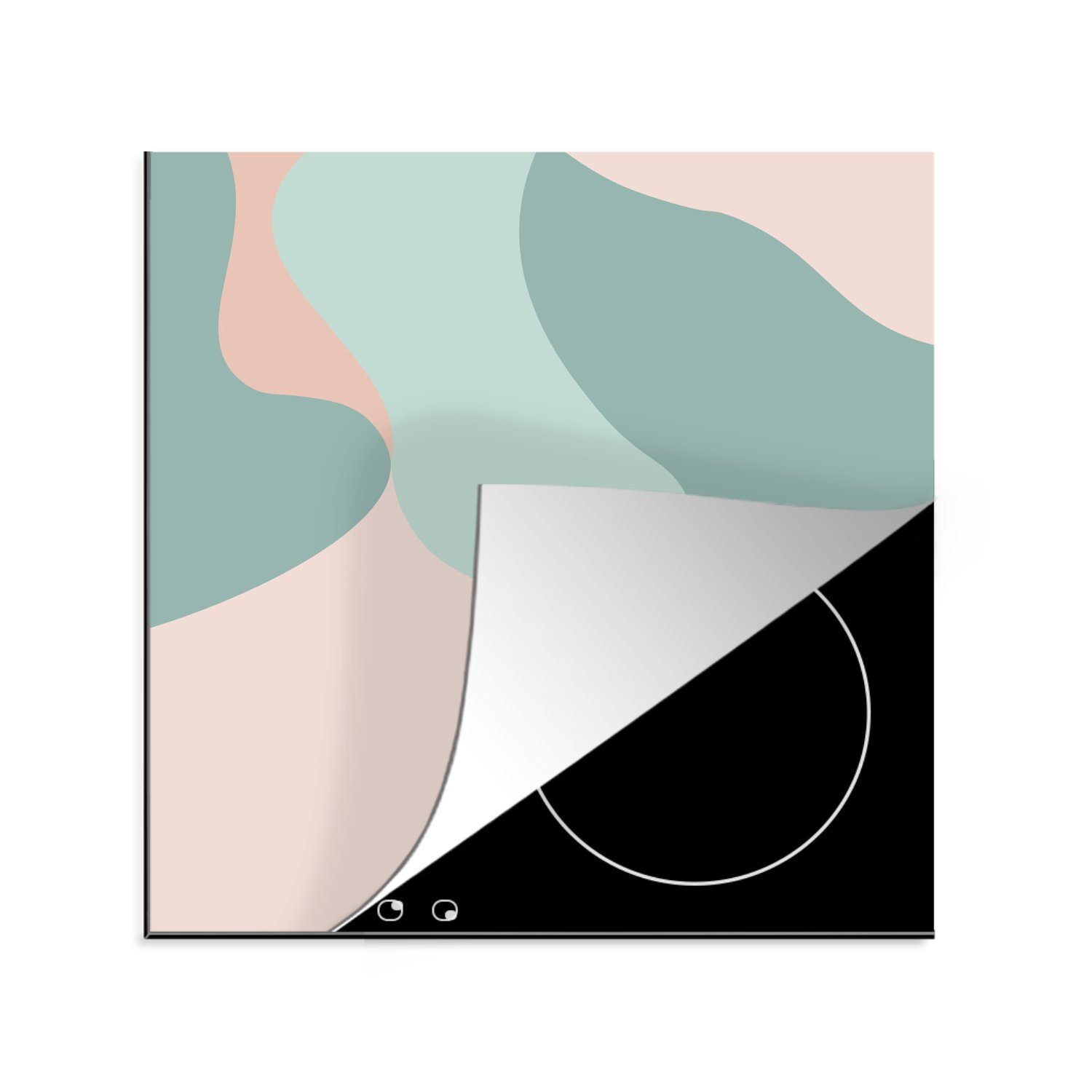 MuchoWow Herdblende-/Abdeckplatte Sommer - Formen - Pastell, Vinyl, (1 tlg), 78x78 cm, Ceranfeldabdeckung, Arbeitsplatte für küche