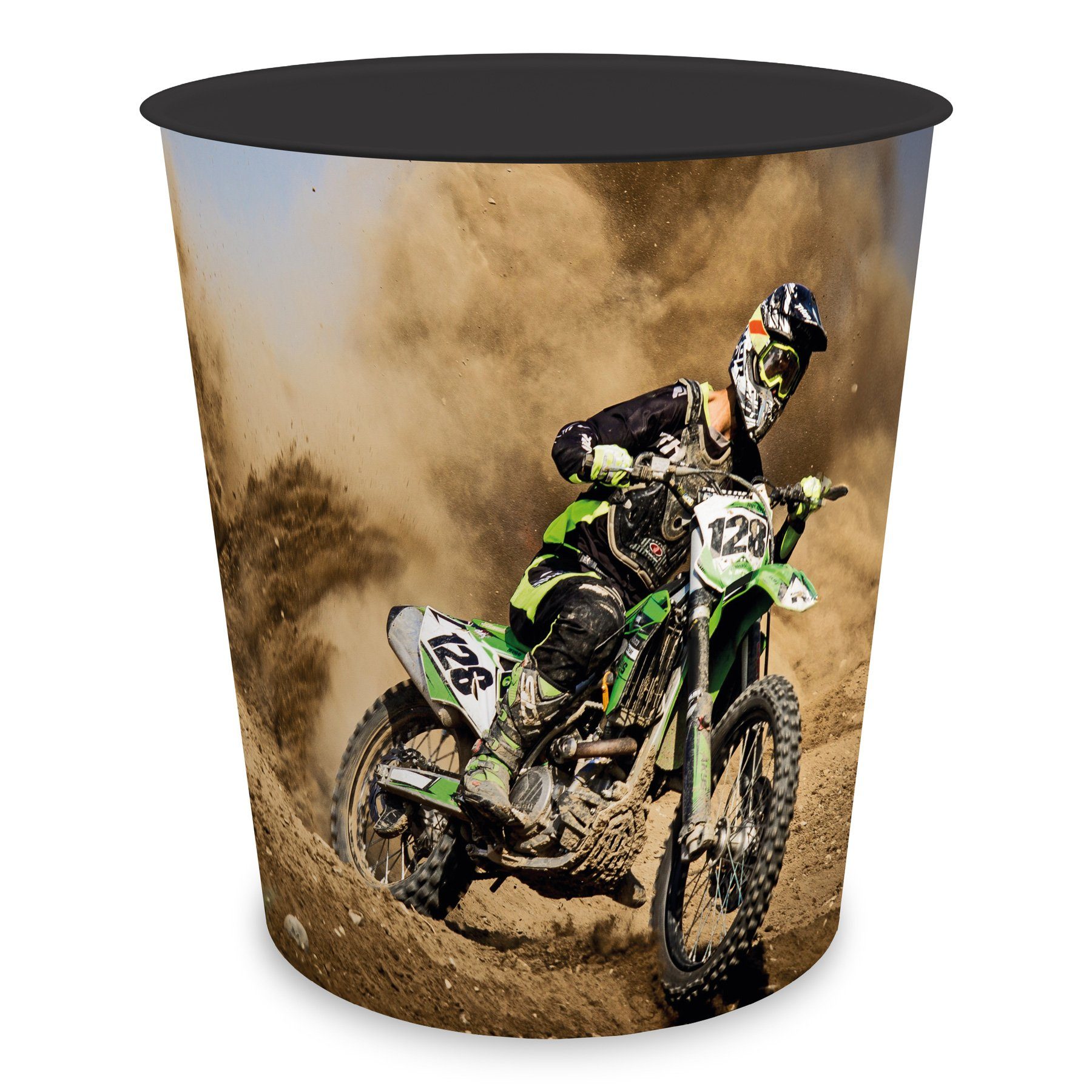 itenga Papierkorb itenga Papierkorb für Kinder - Motiv Motocross - ca. 11 Liter
