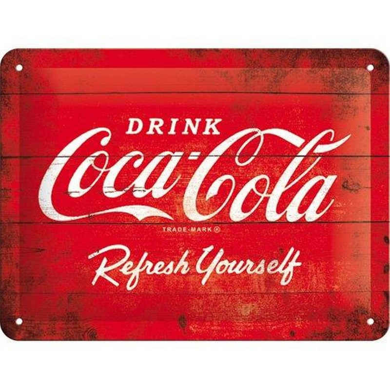 Nostalgic-Art Metallschild Blechschild 15x20 cm - Coca-Cola - Logo