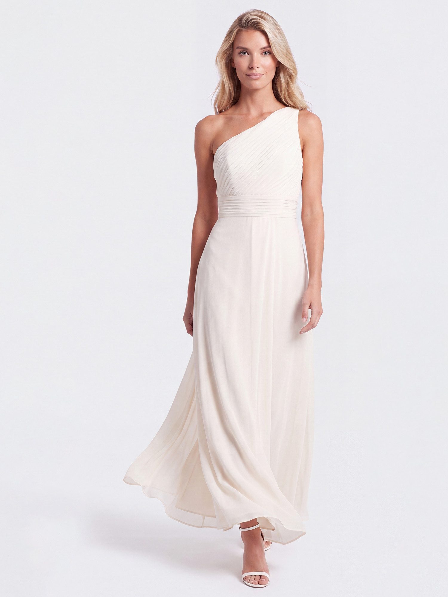 Apart Chiffonkleid mit One-Shoulder-Design