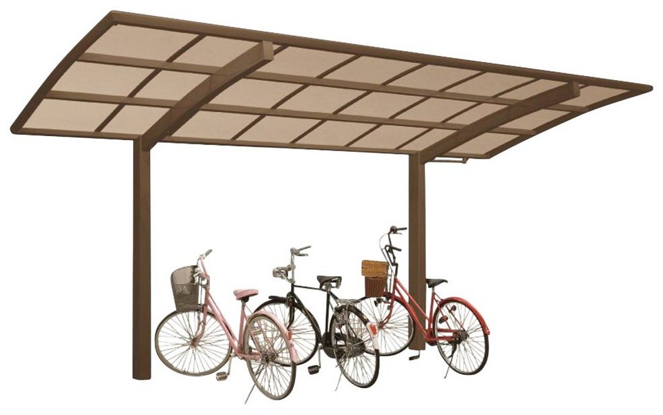 Ximax Einzelcarport Portoforte Mini Typ 60 Sonderlänge-bronze, BxT: 201x495  cm, 240 cm Einfahrtshöhe, Aluminium