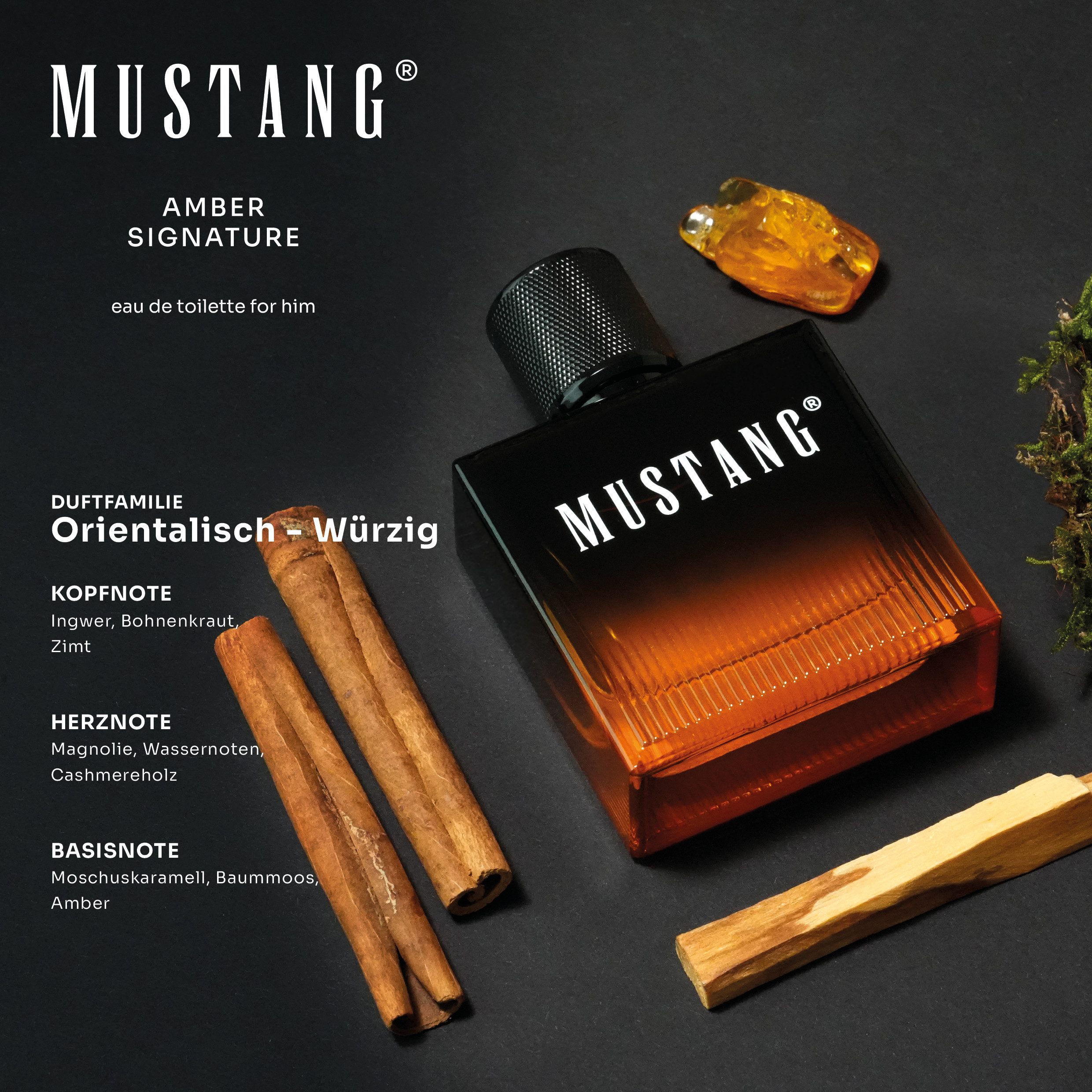 MUSTANG Eau de Toilette MUSTANG AMBER SIGNATURE FOR HIM EDT, 50ml, orientalischer Duft