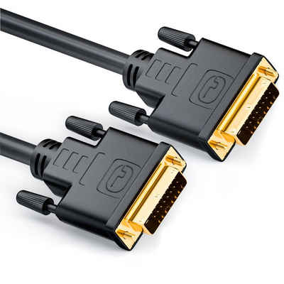 deleyCON deleyCON 7,5m DVI zu DVI Kabel vergoldet DUAL LINK DVI D Video-Kabel