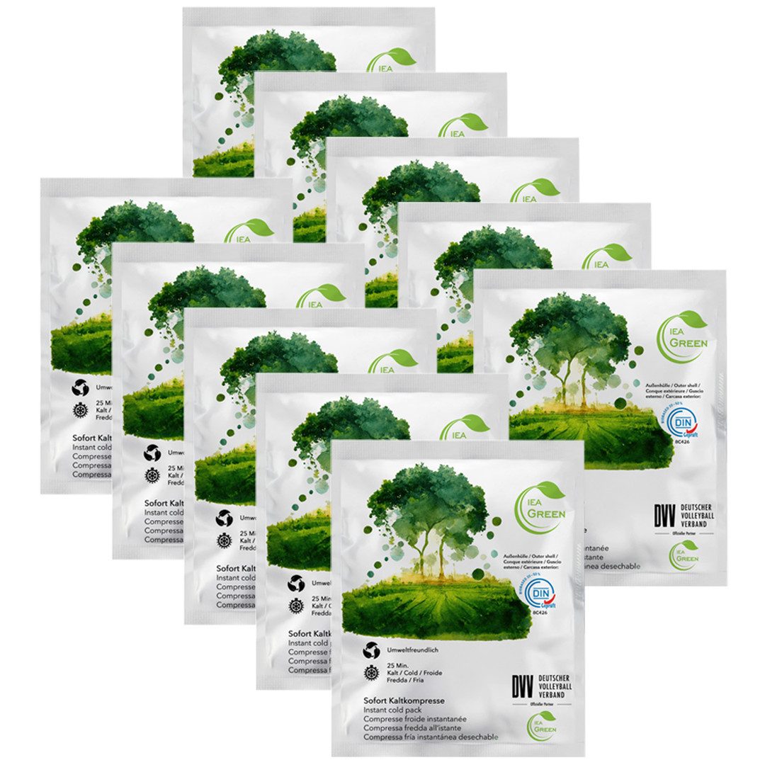 IEA Green Kühlpad IEA Green Sofort Kaltkompressen - 10er Box, 10-tlg., kühlend, nachhaltig