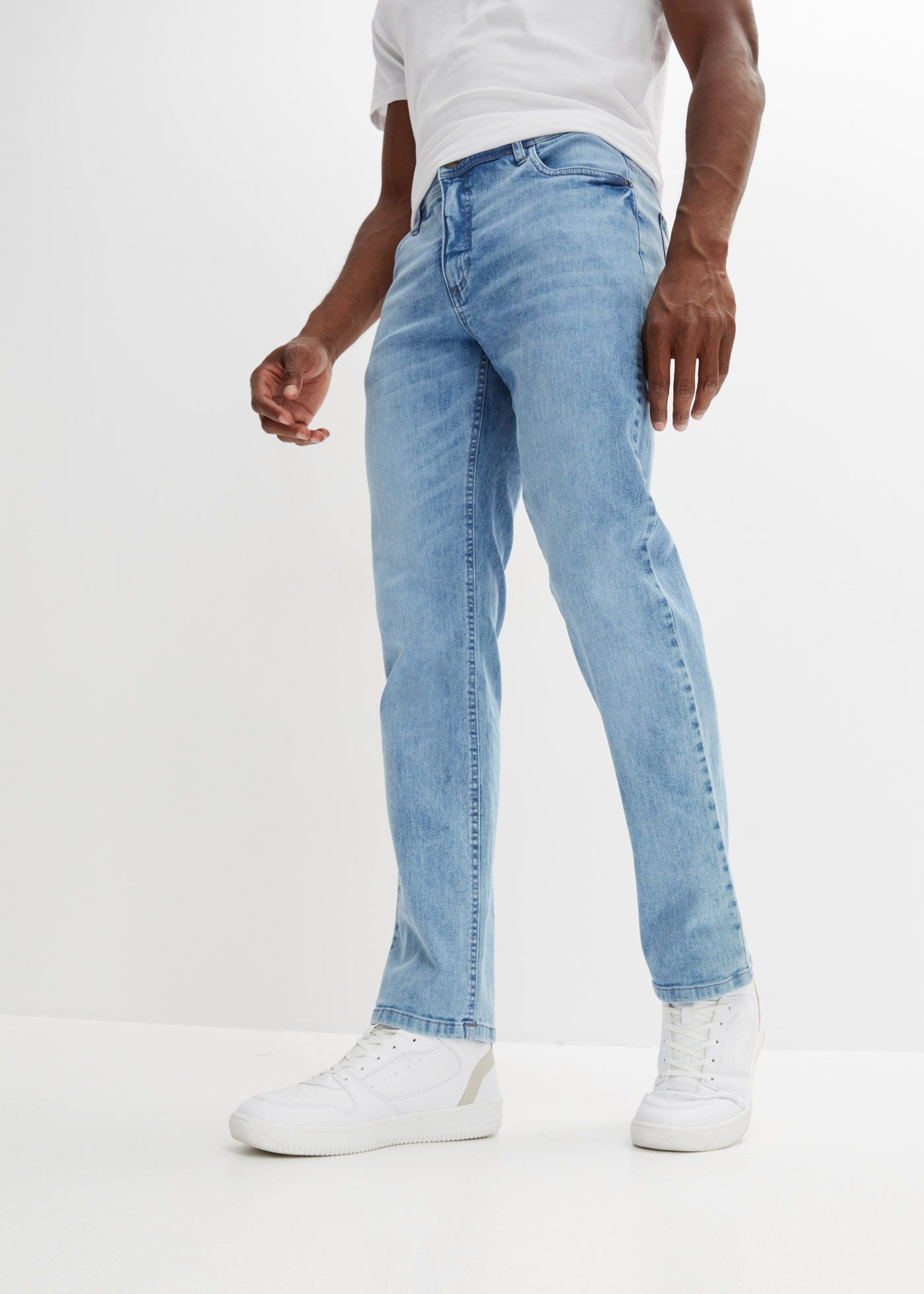 bonprix Regular-fit-Jeans Regular Fit Stretch-Jeans m. Komfortschnitt, Stra günstig online kaufen