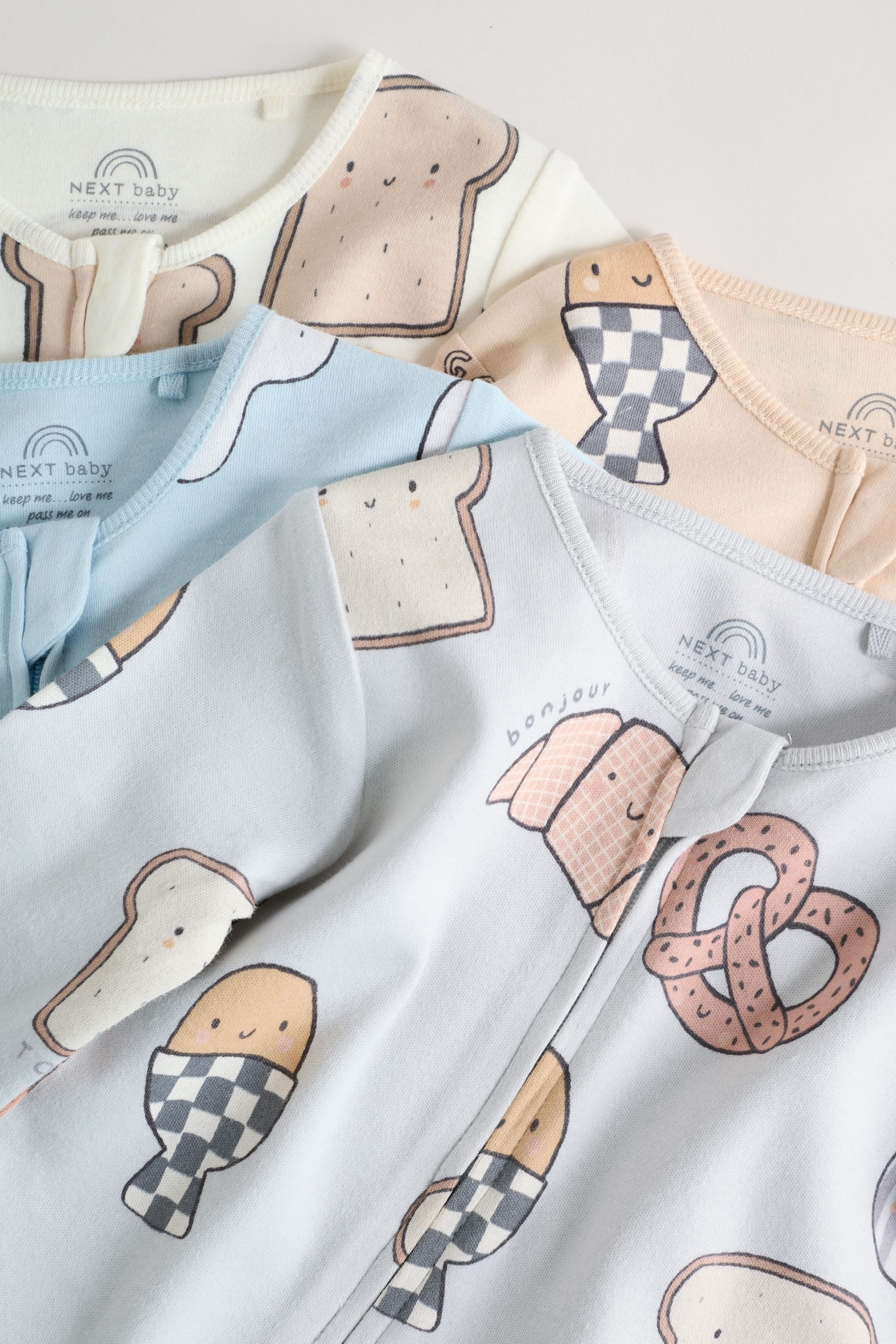 Next Schlafoverall Babyschlafanzüge mit Zweiwege-RV, 4er-Pack (4-tlg)