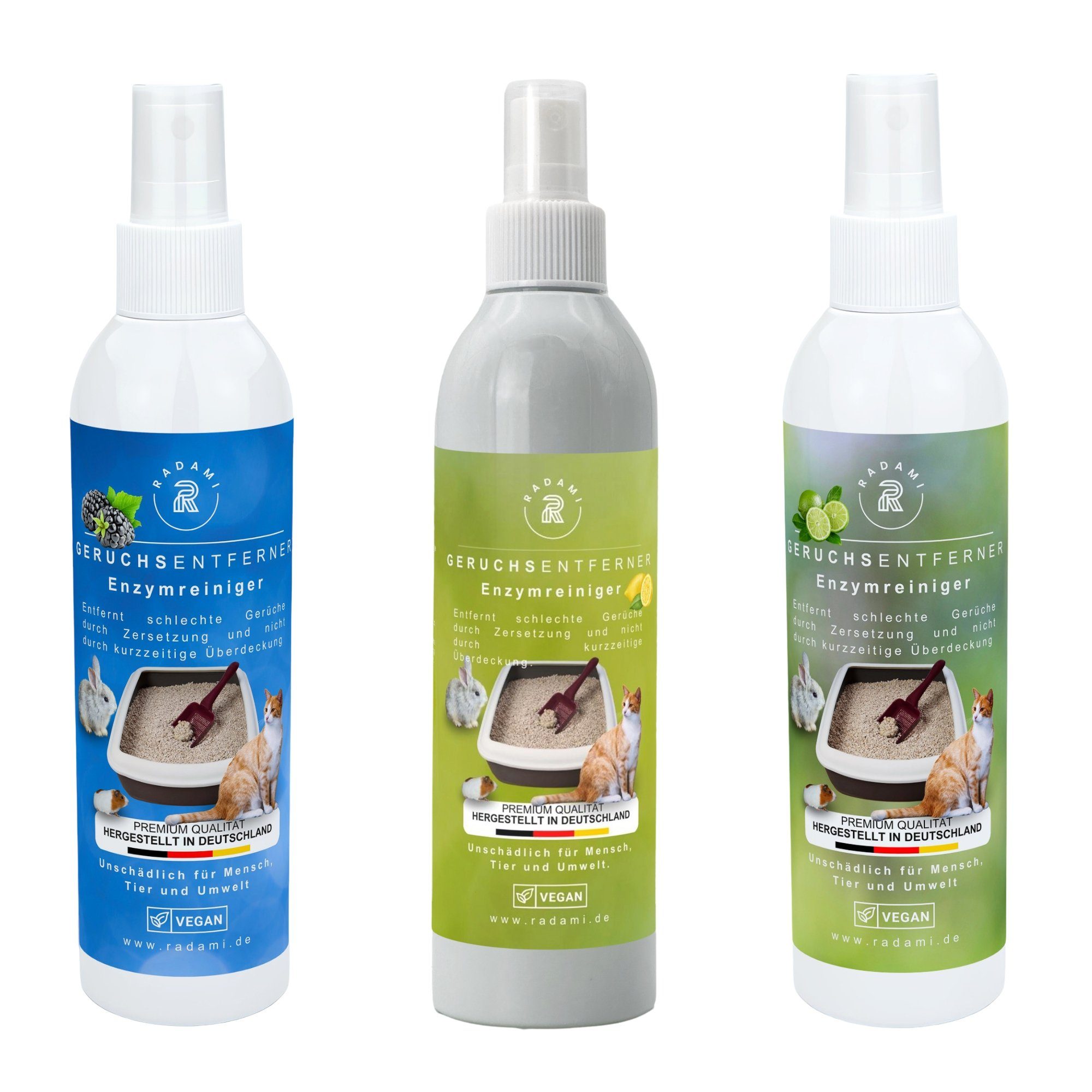 Geruchsentferner Tier Geruchsentferner Katzenurin Tiergerüche Enzymreiniger 3x250ml