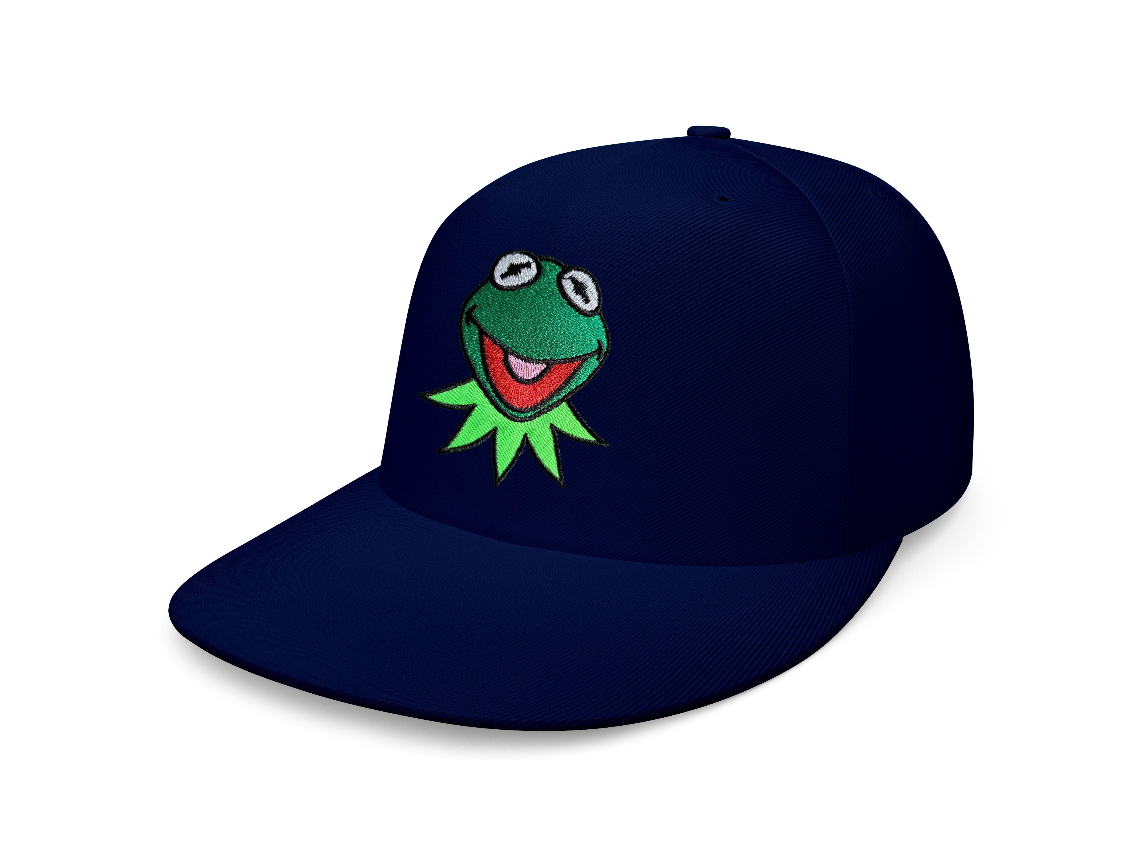 Blondie & Brownie Navyblau Cap Stick Muppet Baseball Snapback Frosch Patch Kermit Frog Unisex Erwachsene