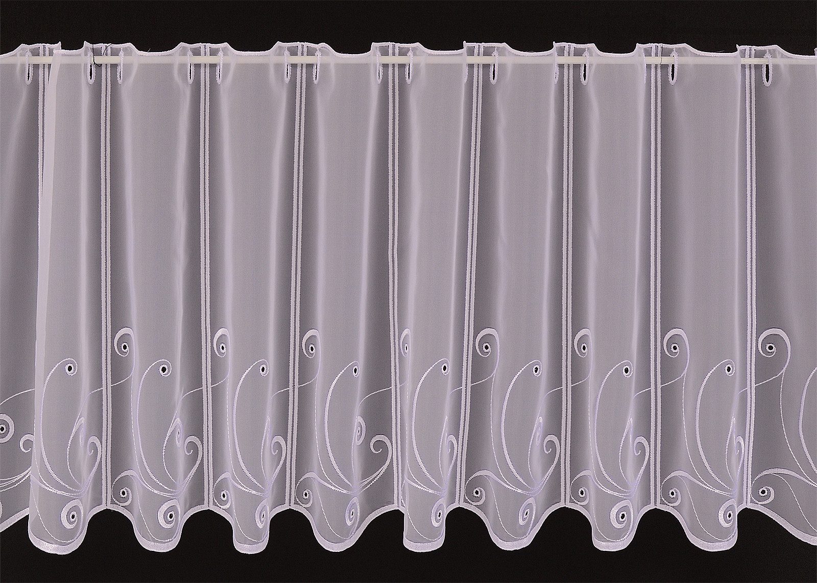 Gardinen Kranzusch Scheibengardine Voile mit Loch-Kringel (1 St), Stangendurchzug, transparent, Stablöcher,transparent,verschiedene Höhen, Breiten