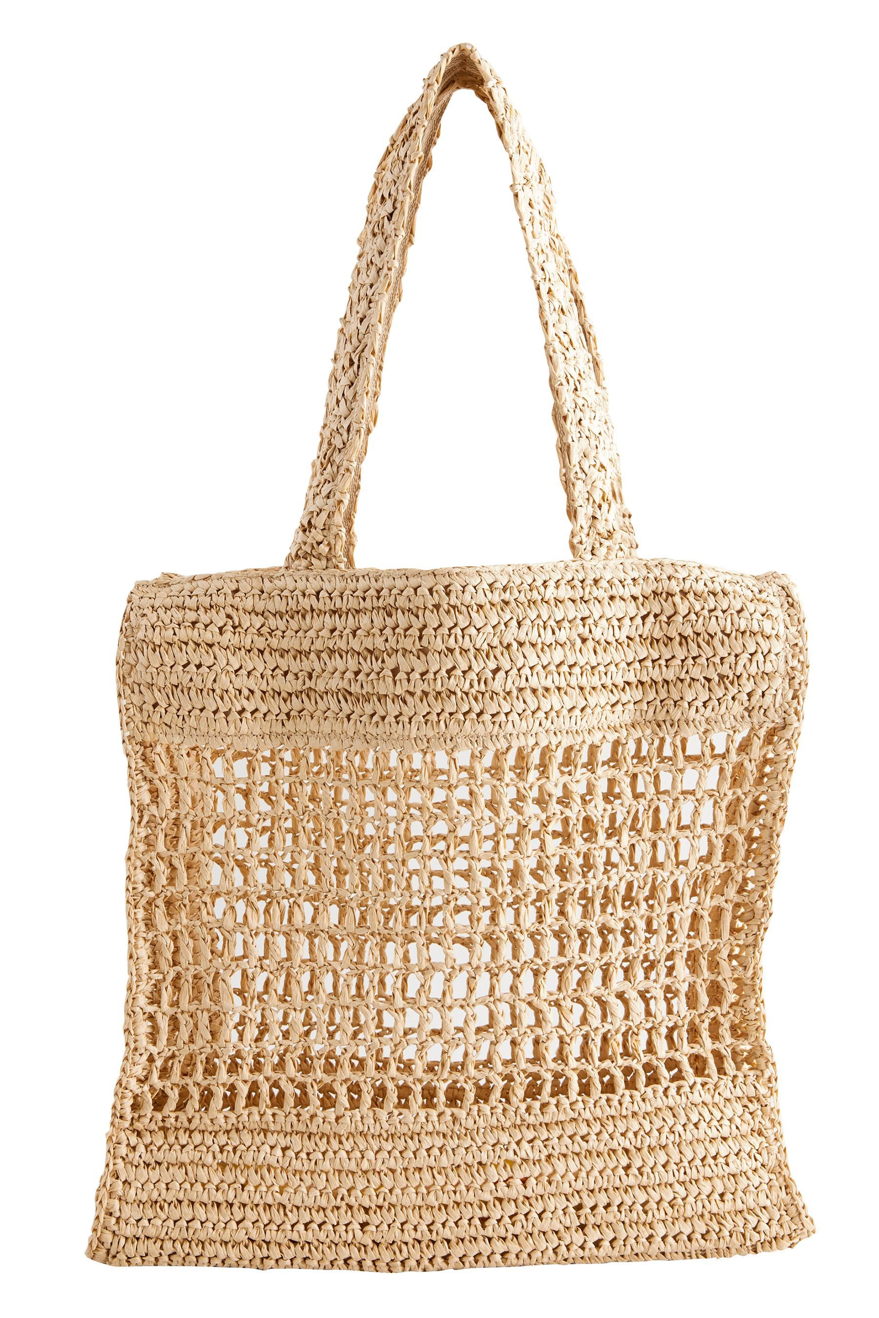Schultertasche Schultertasche aus Stroh