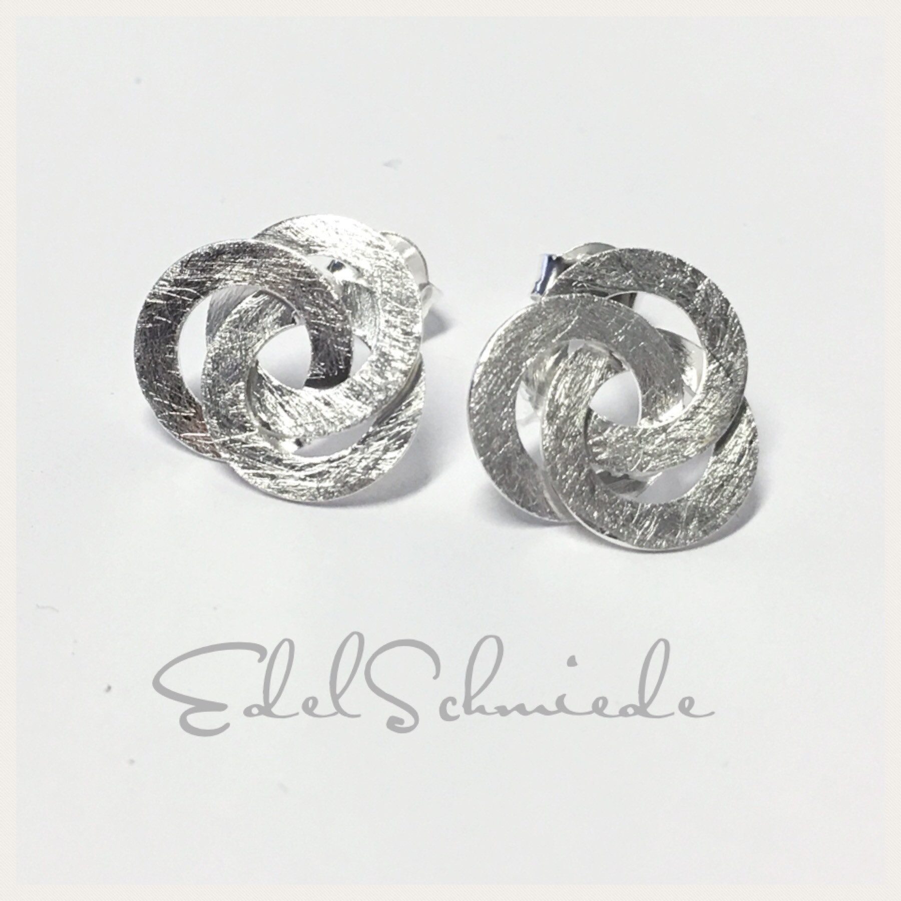 Ohrstecker-Set Ohrstecker in 925 Silber eismatt "3Ringe"