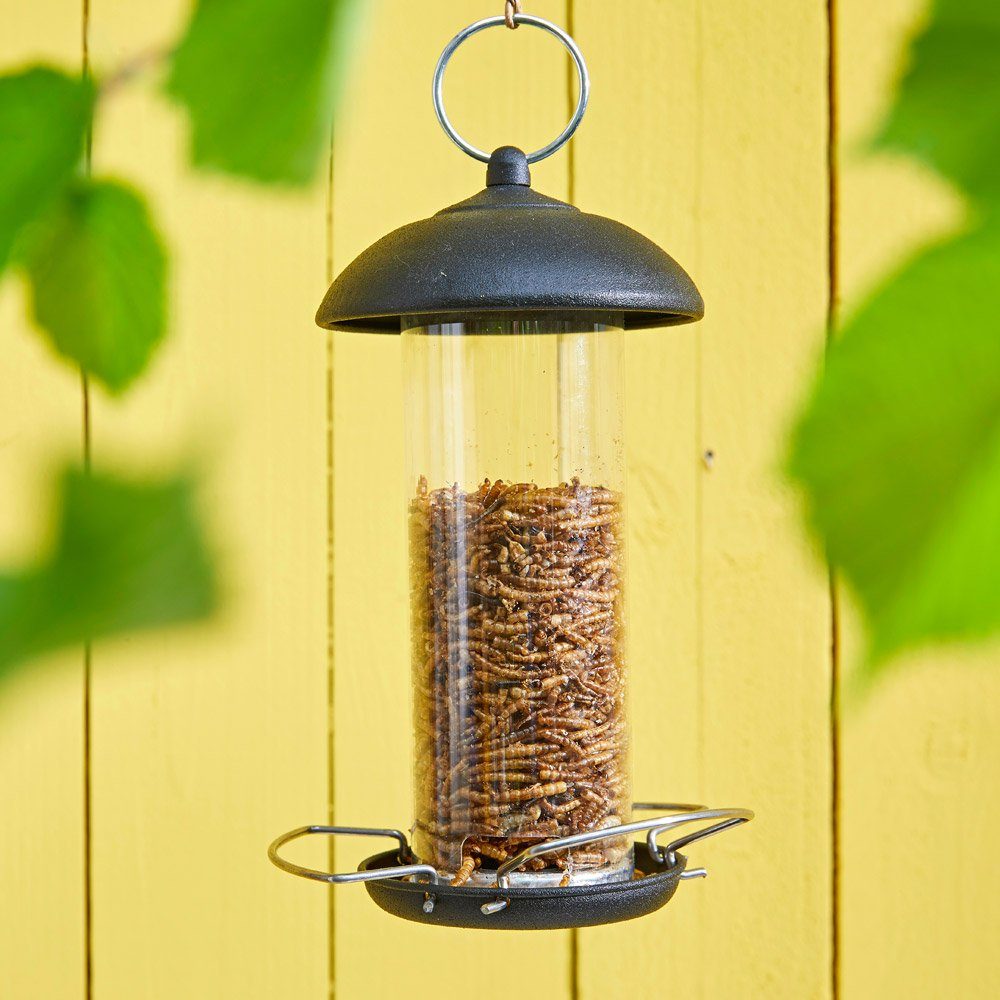 Dehner Vogelhaus Natura Futtersäule klein, 21 x 13 x 13 cm, Metall