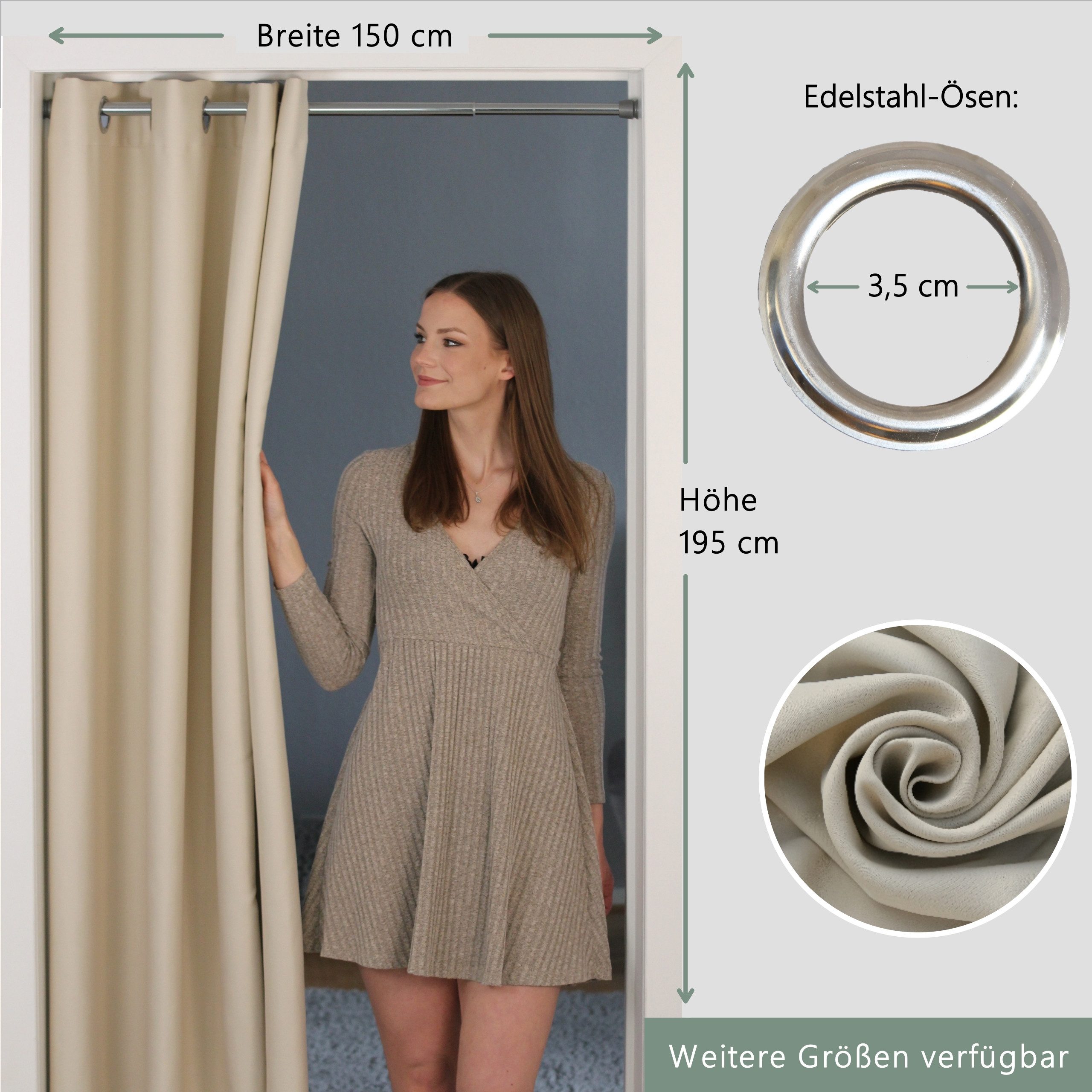 tinycurtains Türvorhang für alle gängigen Türgrößen, Thermovorhang (ohne St günstig online kaufen