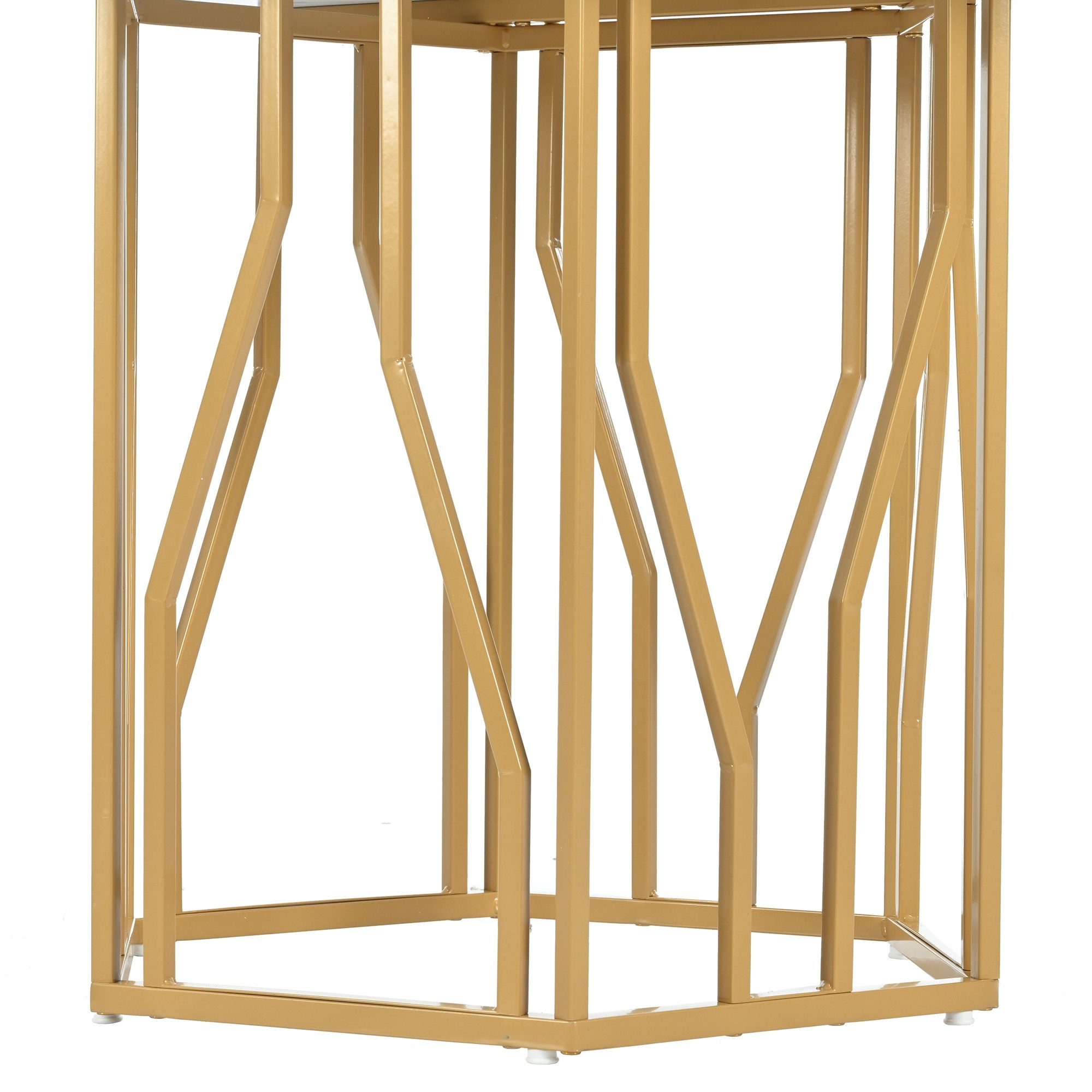 IDEASY Esstisch Sechseckiger Marmor-Esstisch mit goldenem Metallgestell, Schlichter Couchtisch für Ess- & Wohnzimmer