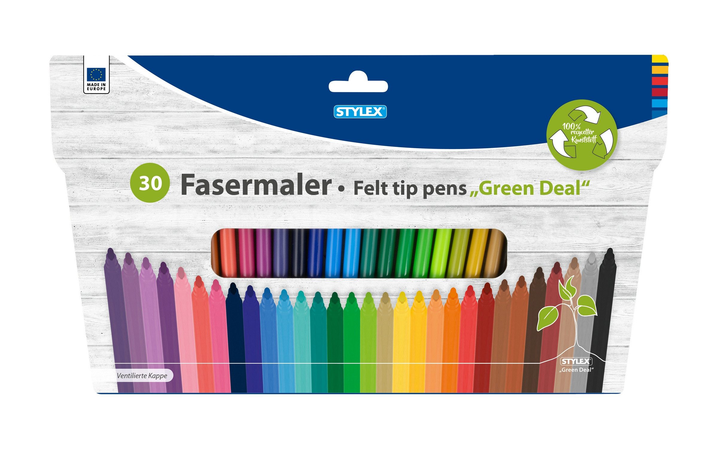 Stylex Schreibwaren Faserstift Malstifte-Set bestehend aus 30 Fasermaler + 24 Buntstifte