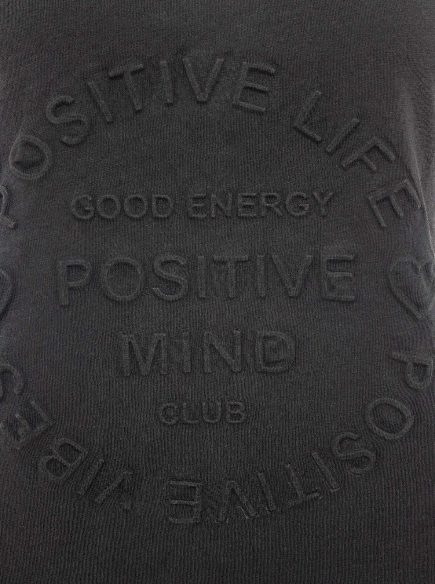 Zwillingsherz Kurzarmshirt "Positive Mind Neonkante" ausgefranste Kanten, V-Ausschnitt mit Neonkante, kurzarm, Stempeldruck – Bild 4 von 4