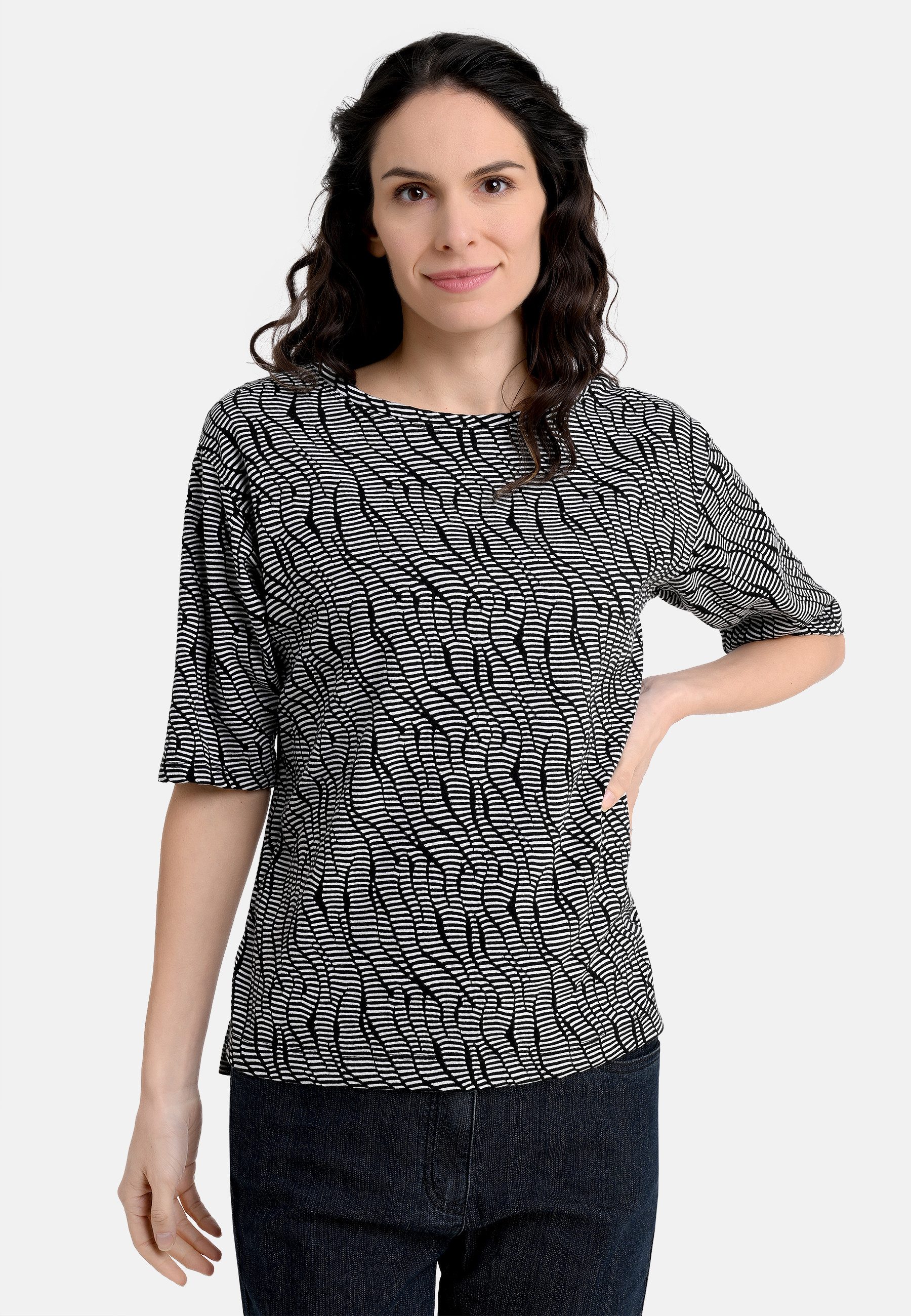 BICALLA T-Shirt Shirt mit Jacquard-Muster in günstig online kaufen