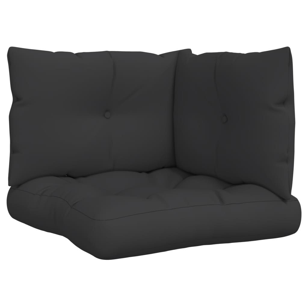vidaXL Sitzauflage Palettenkissen 3-tlg. Schwarz Stoff, günstig online kaufen