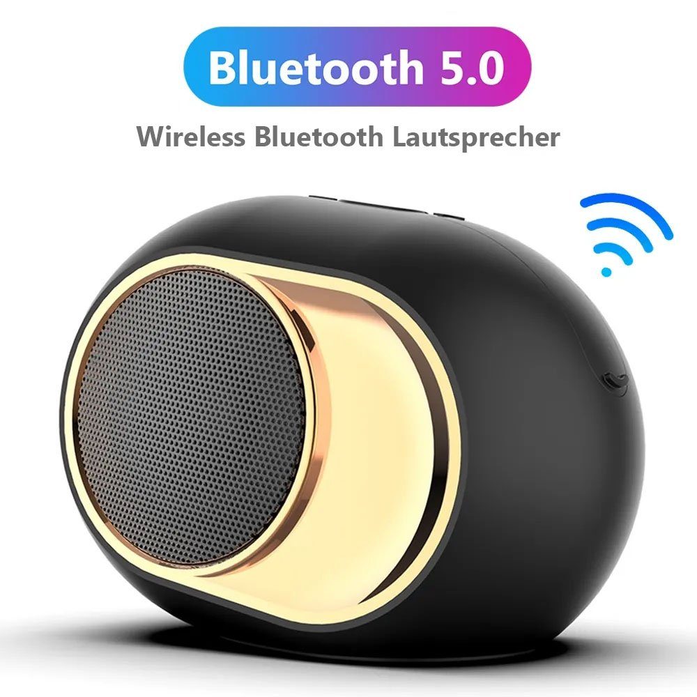 MOUTEN Tragbarer Stereo-Außenlautsprecher mit Bluetooth-Lautsprecher Subwoofer schwarz