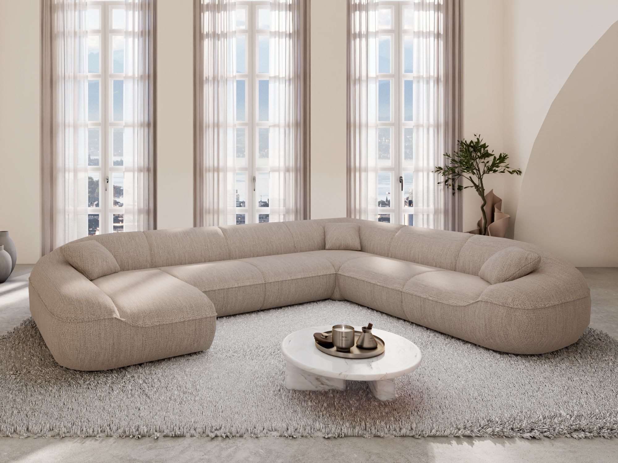 Sofa Dreams Wohnlandschaft Polster Wohnlandschaft Solmare XXL U-Form, Wohnlandschaft, U-Form, Moderne Wohnlandschaft in U-Form, 2 Zierkissen inklusive, Sofa U-form